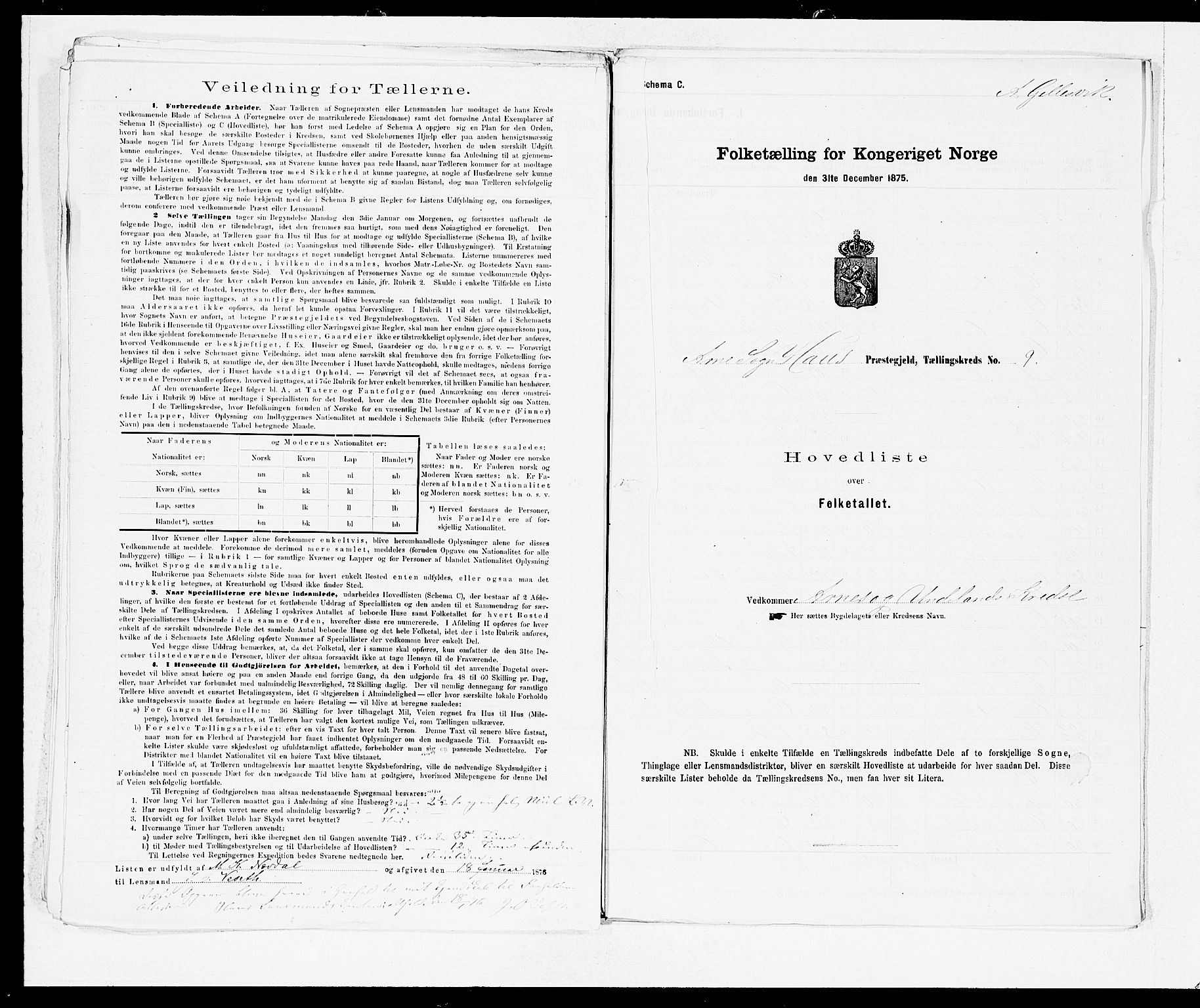 SAB, 1875 census for 1250P Haus, 1875, p. 18
