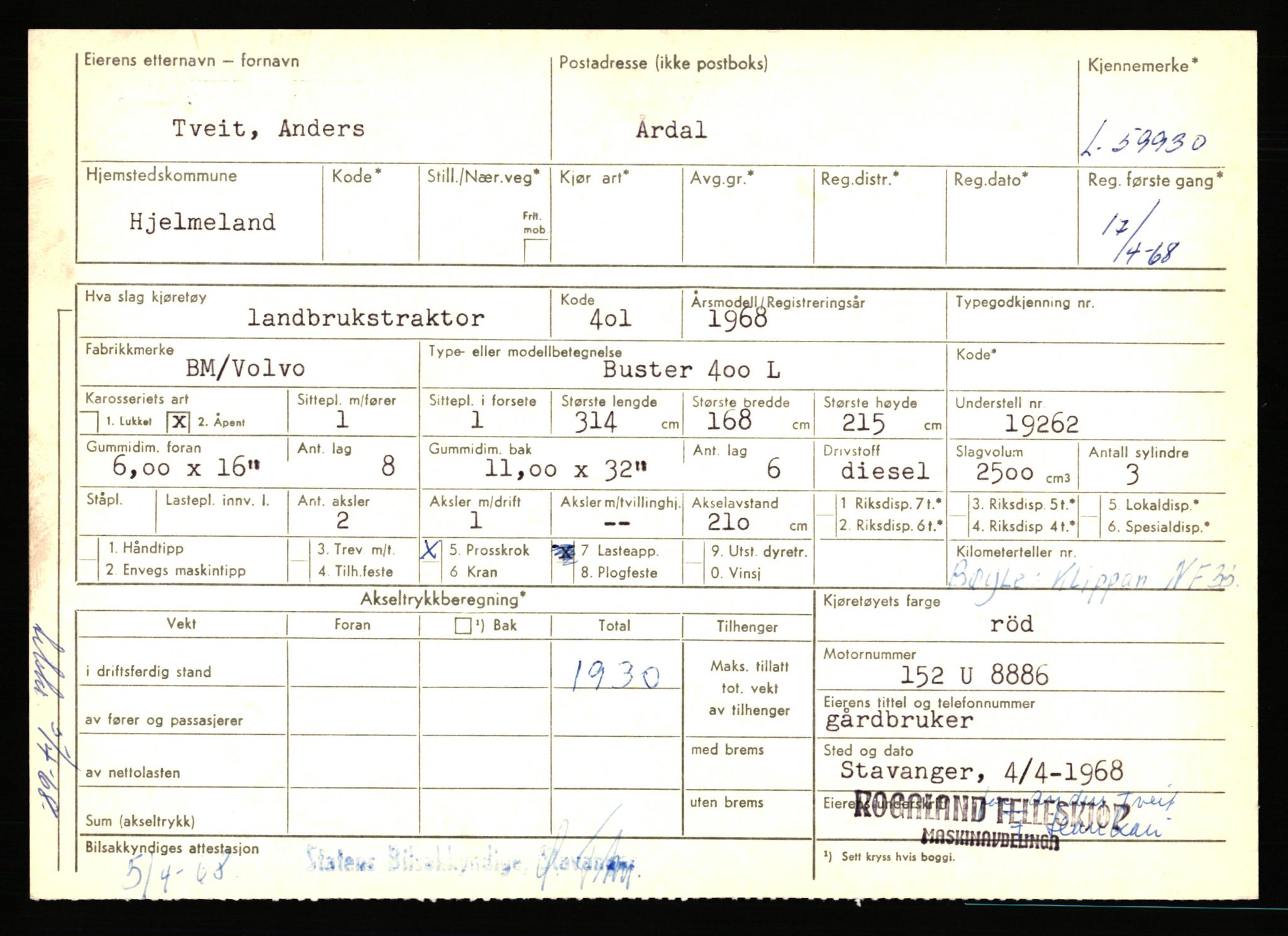 Stavanger trafikkstasjon, AV/SAST-A-101942/0/F/L0058: L-58000 - L-59999, 1930-1971, p. 2467