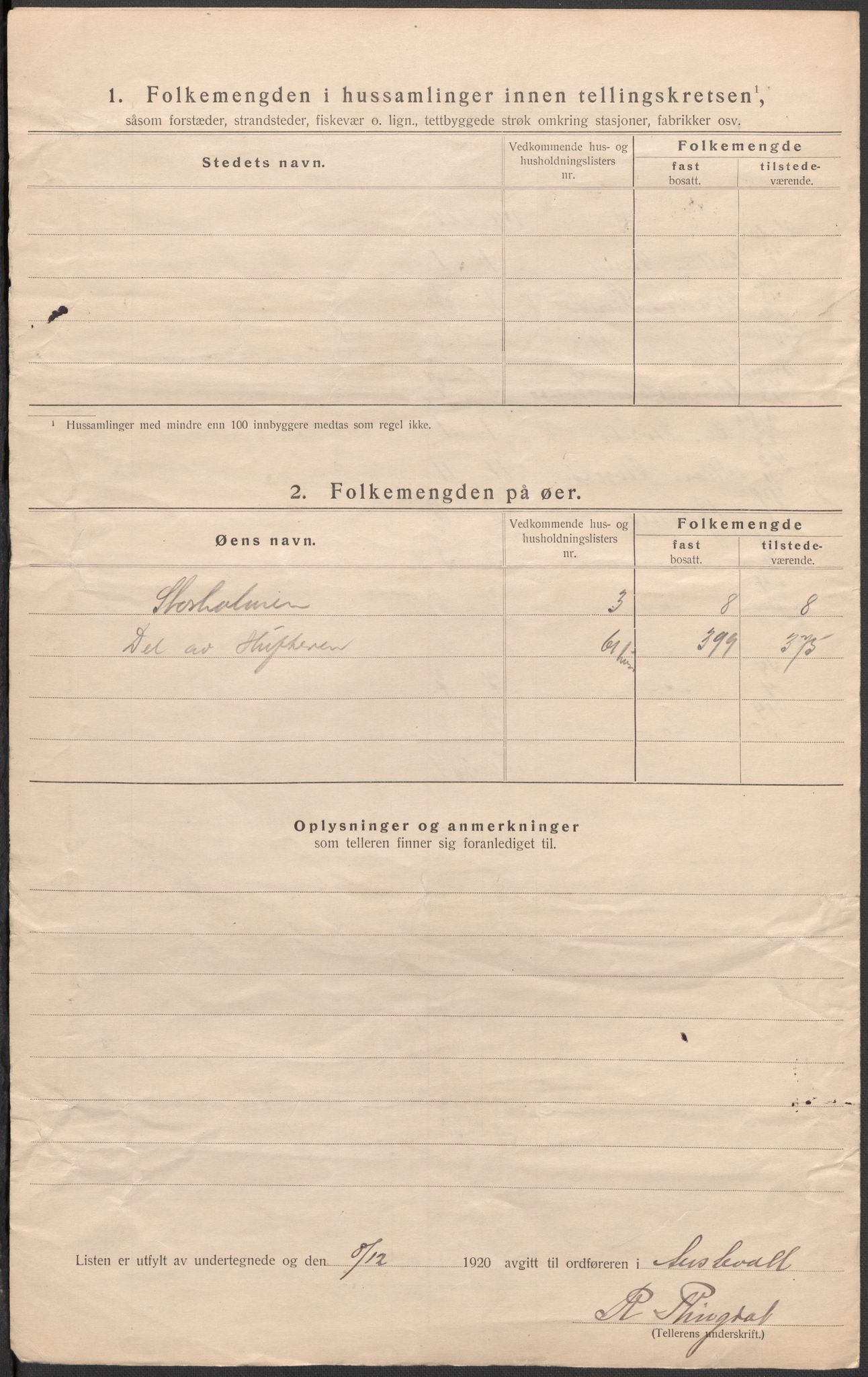 SAB, 1920 census for Austevoll, 1920, p. 31