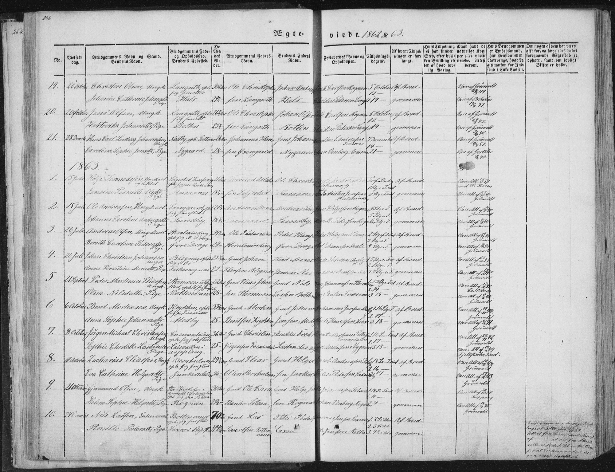 Ministerialprotokoller, klokkerbøker og fødselsregistre - Nordland, SAT/A-1459/847/L0667: Parish register (official) no. 847A07, 1842-1871, p. 286