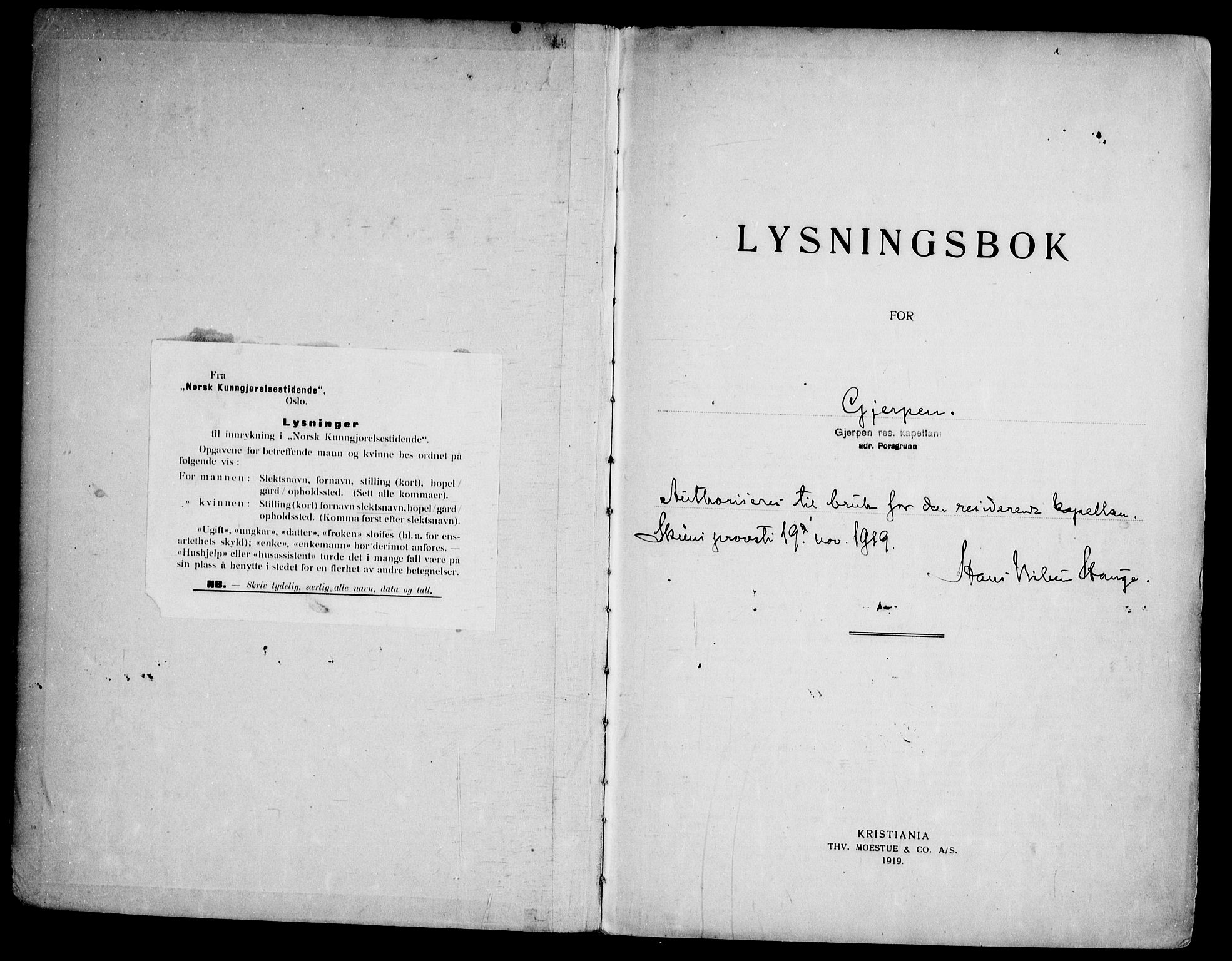 Gjerpen kirkebøker, AV/SAKO-A-265/H/Hb/L0001: Banns register no. II 1, 1920-1950