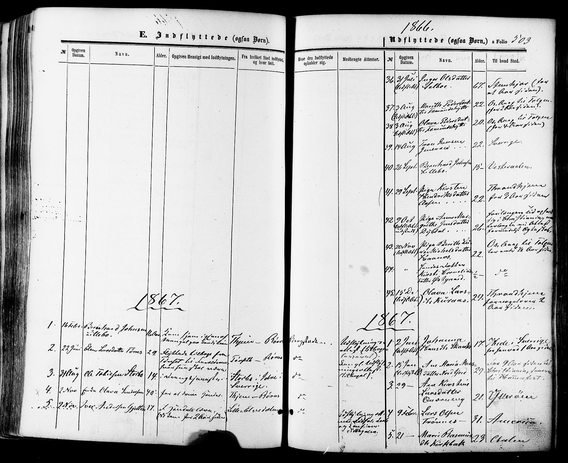 Ministerialprotokoller, klokkerbøker og fødselsregistre - Sør-Trøndelag, SAT/A-1456/681/L0932: Parish register (official) no. 681A10, 1860-1878, p. 503