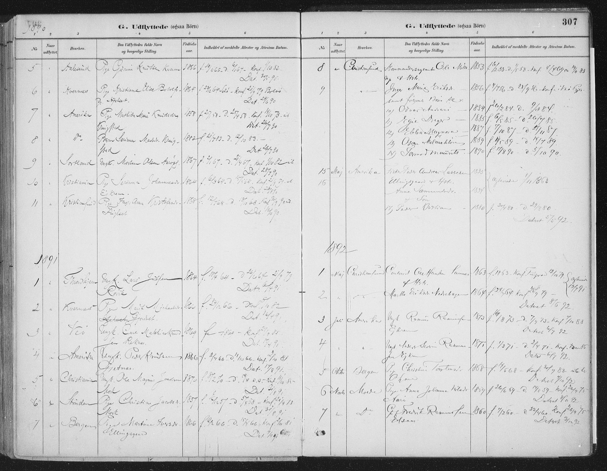 Ministerialprotokoller, klokkerbøker og fødselsregistre - Møre og Romsdal, AV/SAT-A-1454/555/L0658: Parish register (official) no. 555A09, 1887-1917, p. 307