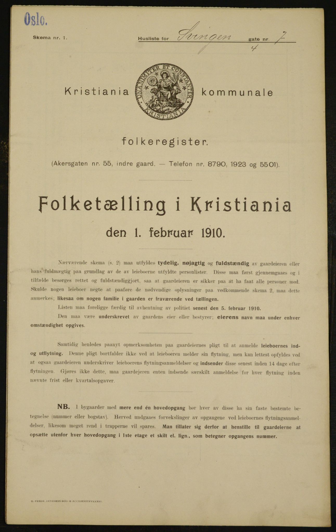 OBA, Municipal Census 1910 for Kristiania, 1910, p. 100660