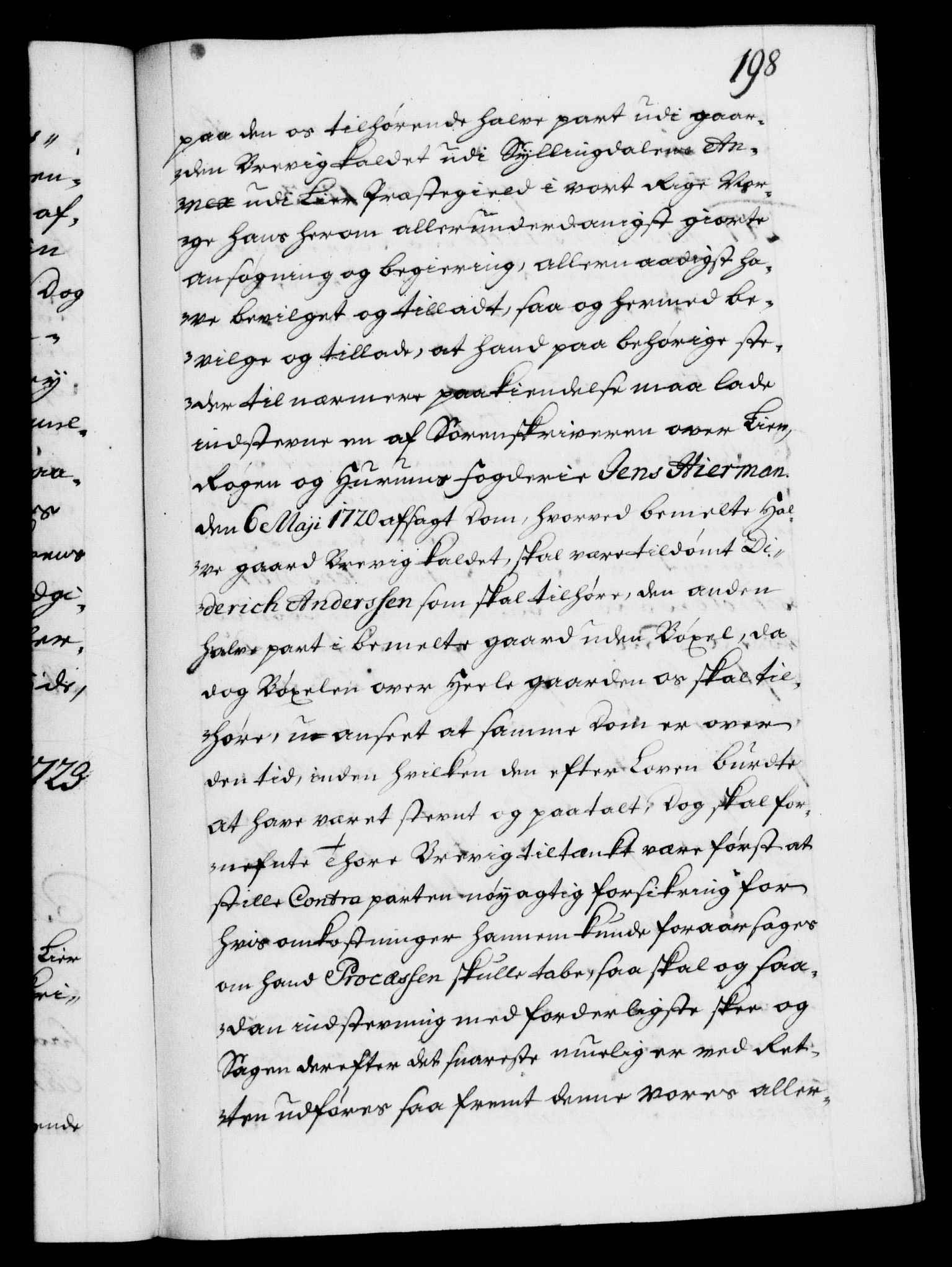 Danske Kanselli 1572-1799, AV/RA-EA-3023/F/Fc/Fca/Fcaa/L0024: Norske registre, 1723-1725, p. 198a