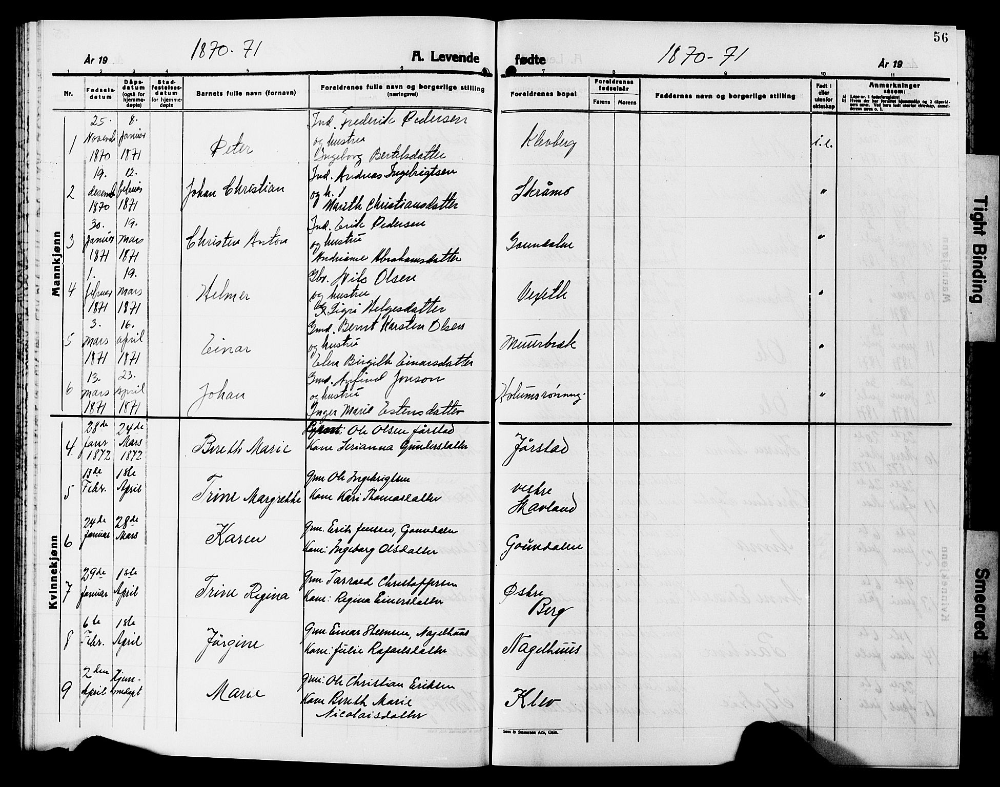 Ministerialprotokoller, klokkerbøker og fødselsregistre - Nord-Trøndelag, SAT/A-1458/749/L0485: Parish register (official) no. 749D01, 1857-1872, p. 56