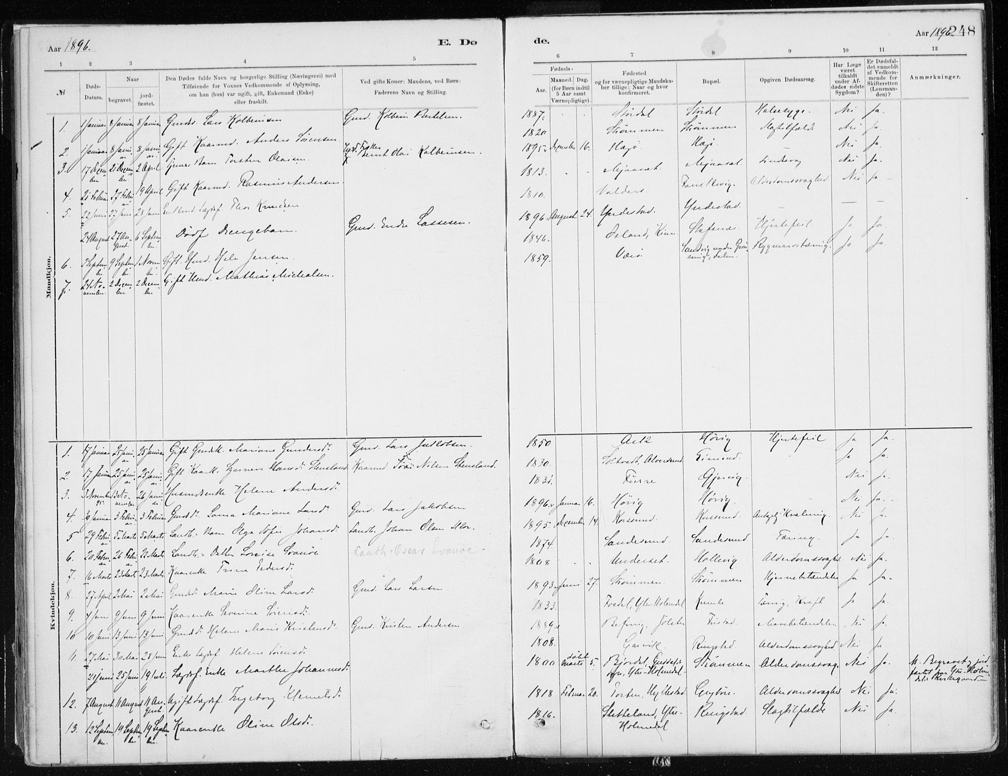 Askvoll sokneprestembete, SAB/A-79501/H/Haa/Haab/L0002: Parish register (official) no. B 2, 1879-1909, p. 248