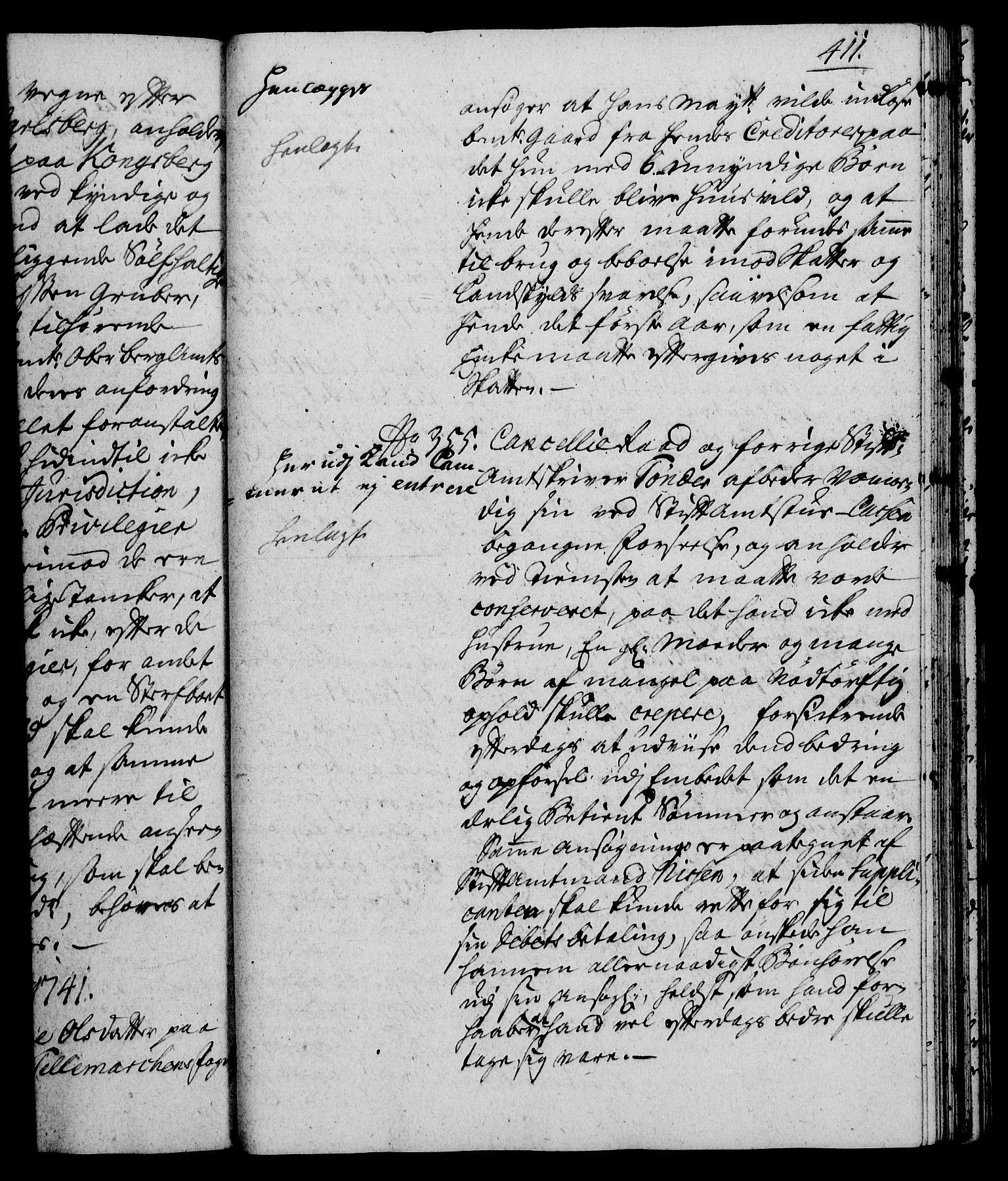 Rentekammeret, Kammerkanselliet, RA/EA-3111/G/Gh/Gha/L0023: Norsk ekstraktmemorialprotokoll (merket RK 53.68), 1741-1742, p. 411