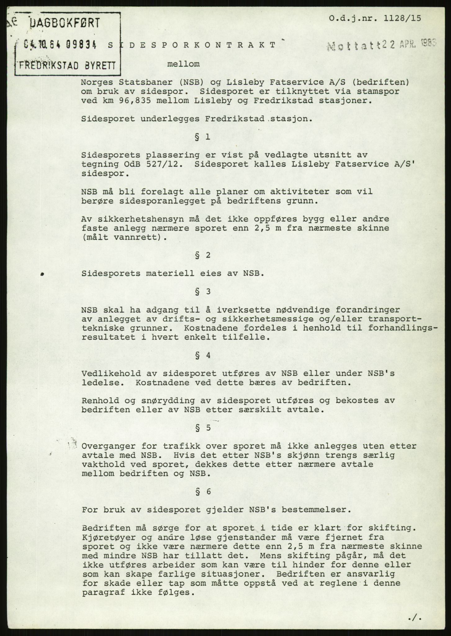 Norges statsbaner (NSB), Oslo distrikt, AV/SAO-A-10967/02/D/Da/L0735/0003: -- / Sidespor , 1924-1983, p. 3