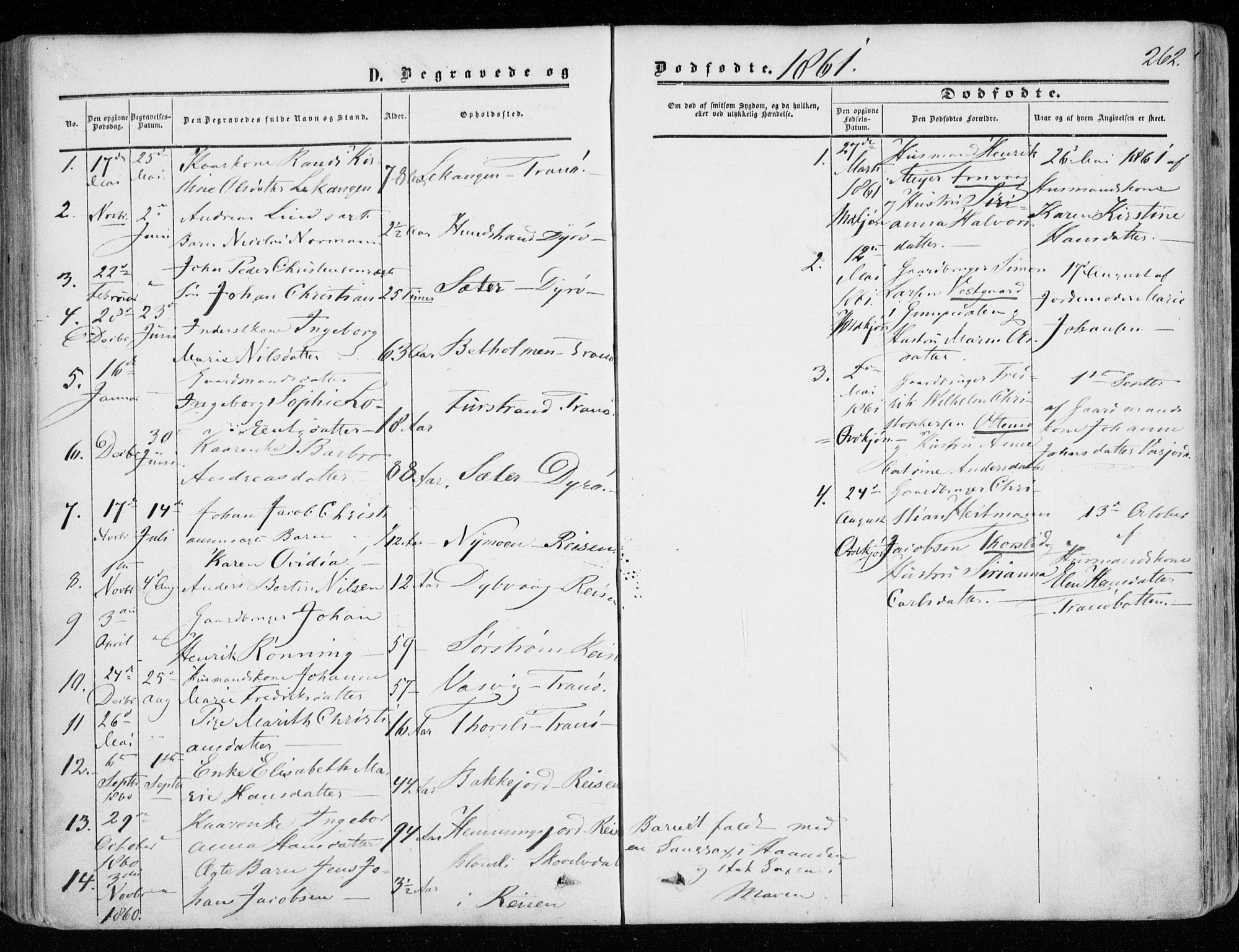 Tranøy sokneprestkontor, SATØ/S-1313/I/Ia/Iaa/L0007kirke: Parish register (official) no. 7, 1856-1866, p. 262