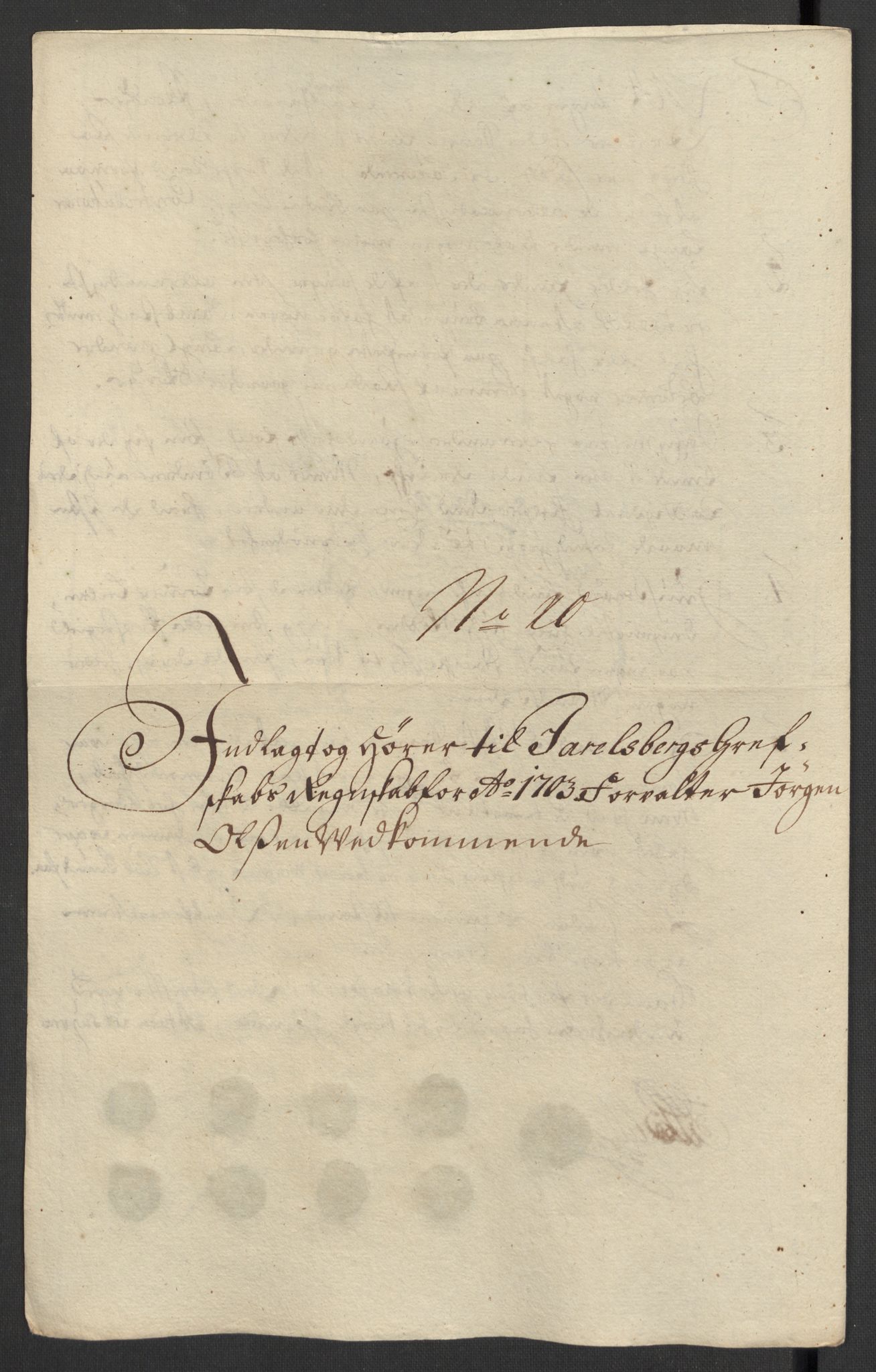 Rentekammeret inntil 1814, Reviderte regnskaper, Fogderegnskap, AV/RA-EA-4092/R32/L1871: Fogderegnskap Jarlsberg grevskap, 1703-1705, p. 40