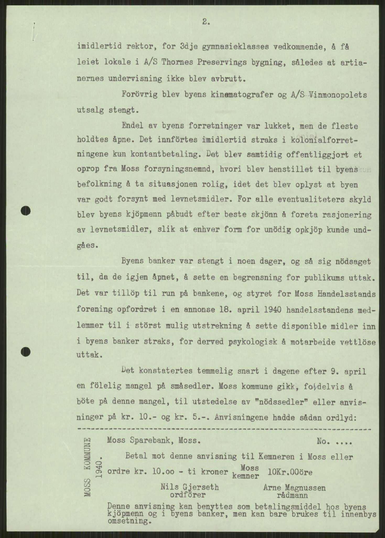 Forsvaret, Forsvarets krigshistoriske avdeling, AV/RA-RAFA-2017/Y/Ya/L0013: II-C-11-31 - Fylkesmenn.  Rapporter om krigsbegivenhetene 1940., 1940, p. 100