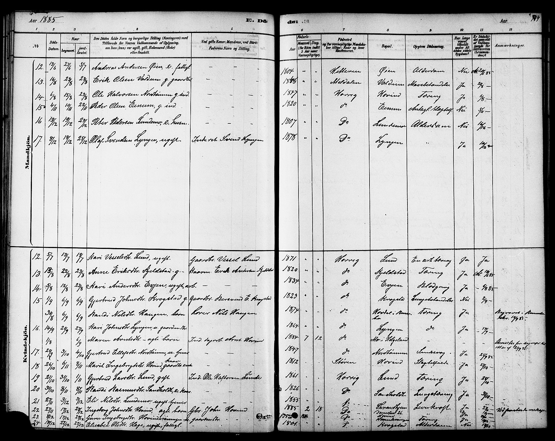 Ministerialprotokoller, klokkerbøker og fødselsregistre - Sør-Trøndelag, SAT/A-1456/692/L1105: Parish register (official) no. 692A05, 1878-1890, p. 144