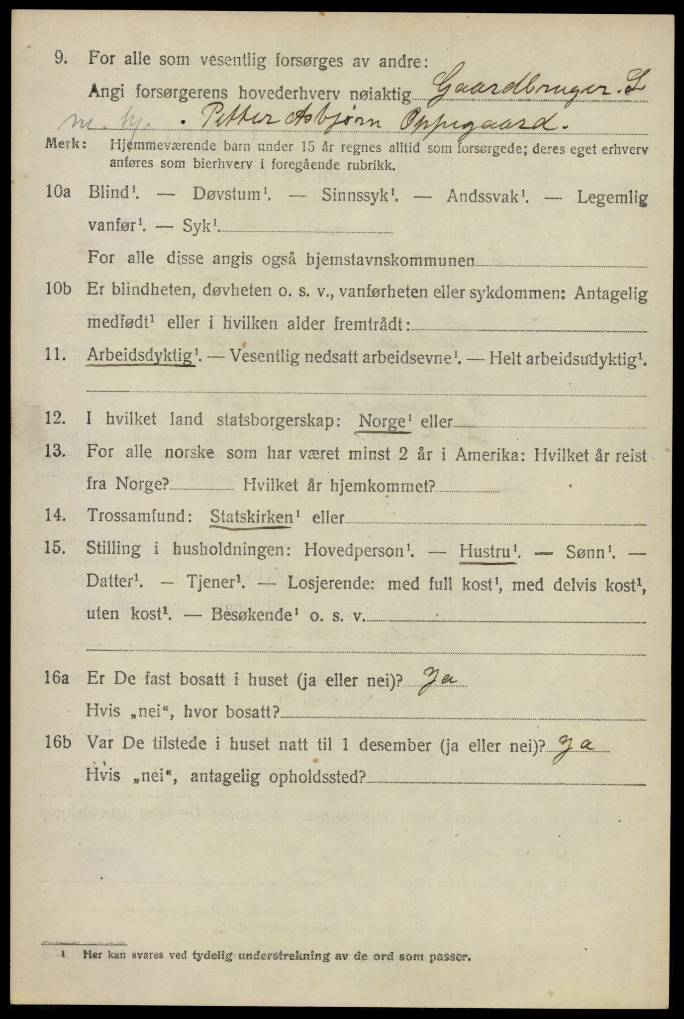 SAO, 1920 census for Enebakk, 1920, p. 6090