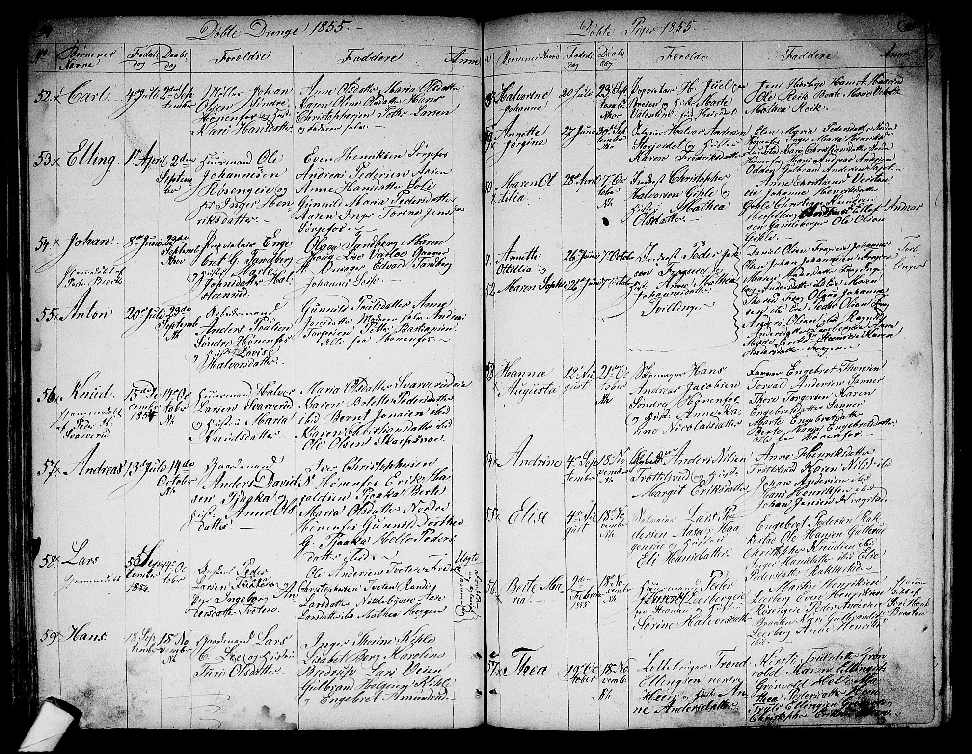 Norderhov kirkebøker, SAKO/A-237/G/Ga/L0005: Parish register (copy) no. I 5, 1849-1863, p. 94-95