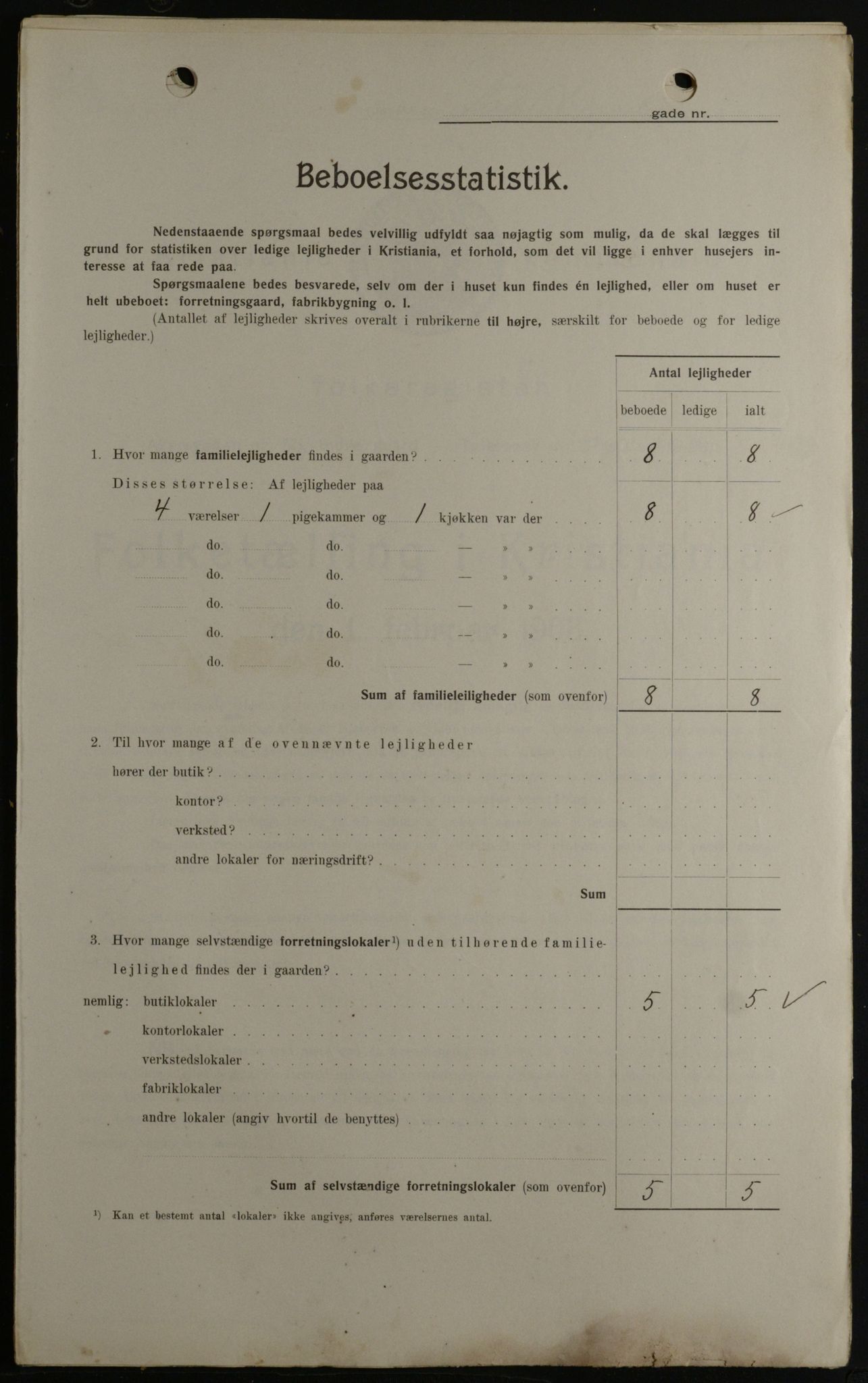 OBA, Municipal Census 1908 for Kristiania, 1908, p. 13136