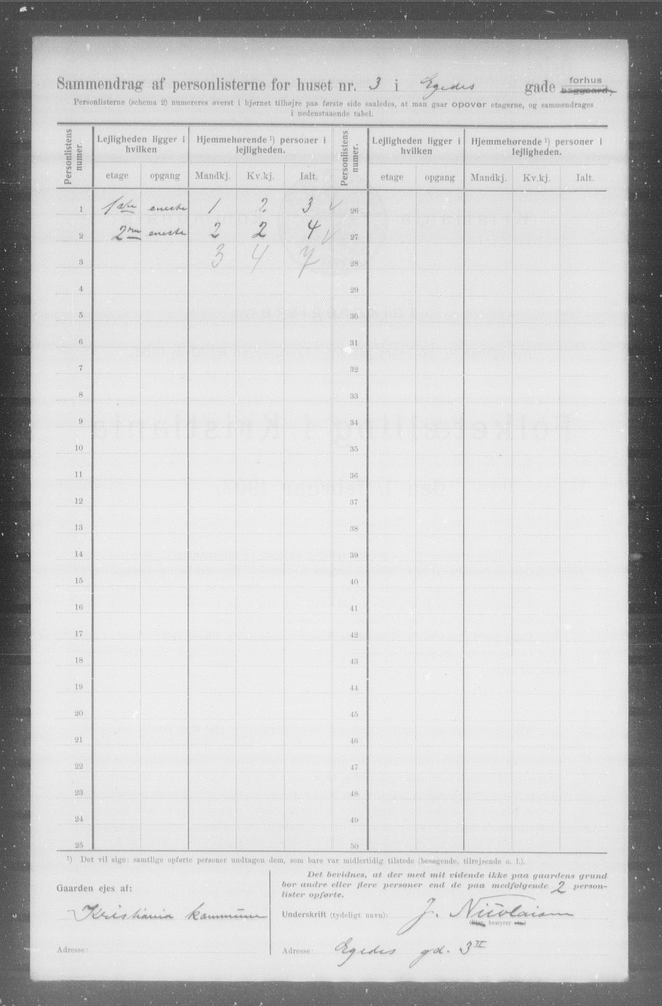 OBA, Municipal Census 1907 for Kristiania, 1907, p. 9550