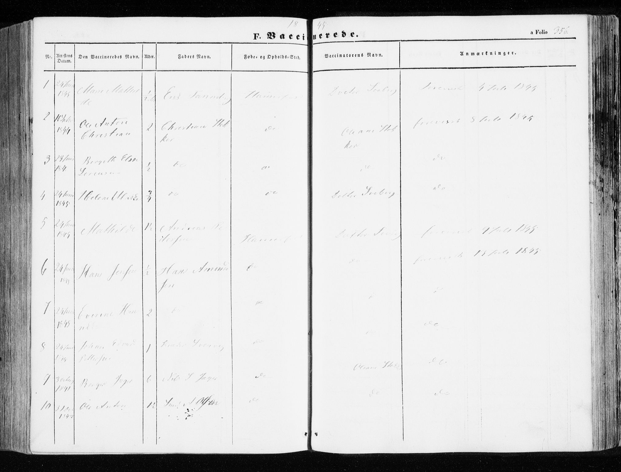 Hammerfest sokneprestkontor, SATØ/S-1347/H/Ha/L0004.kirke: Parish register (official) no. 4, 1843-1856, p. 356