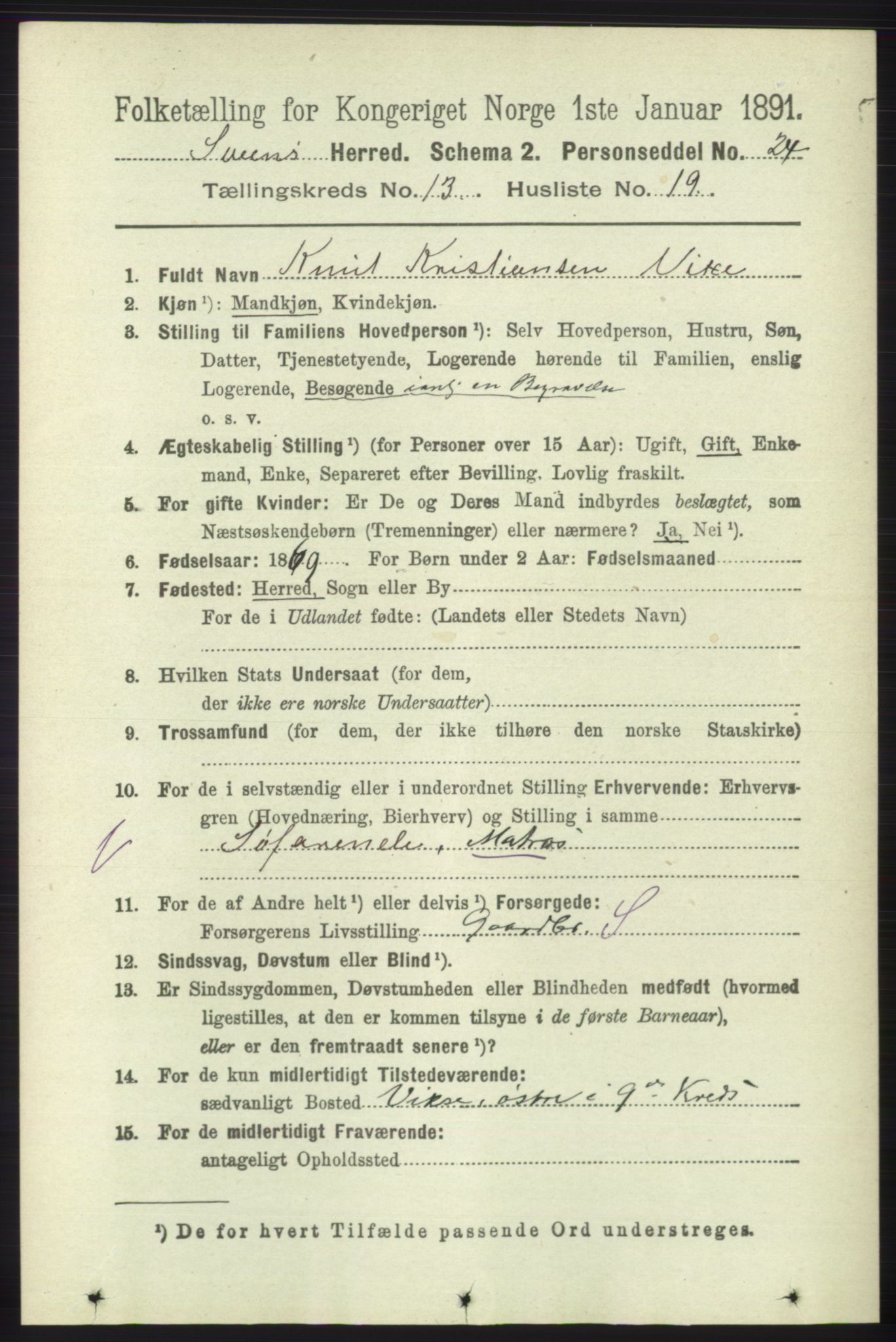 RA, 1891 census for 1216 Sveio, 1891, p. 3787