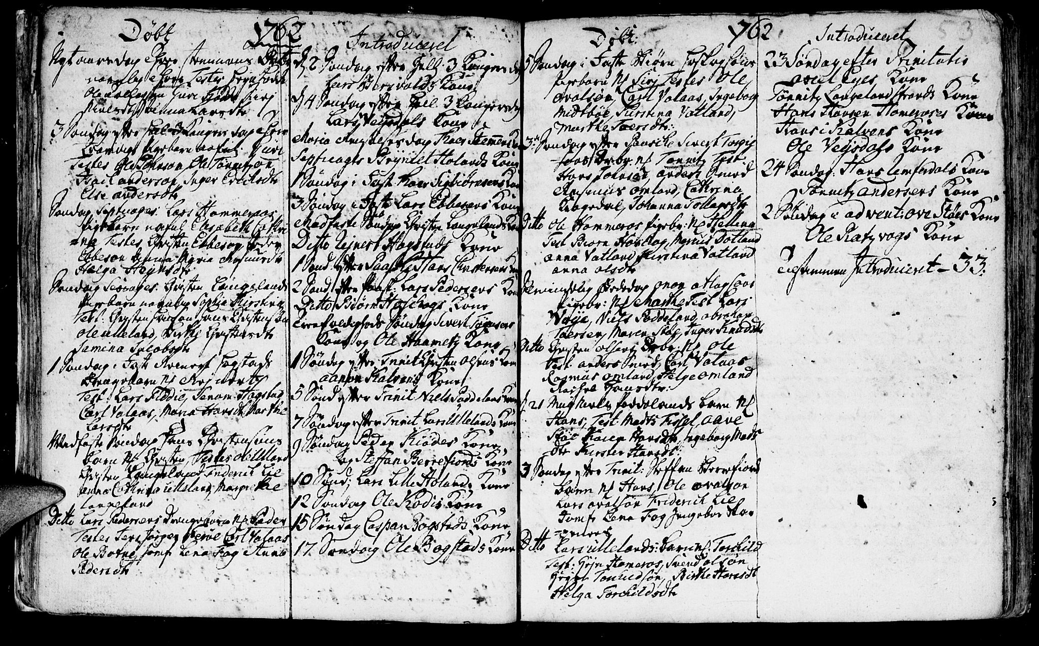 Flekkefjord sokneprestkontor, SAK/1111-0012/F/Fa/Fab/L0001: Parish register (official) no. A 1, 1750-1780, p. 52-53