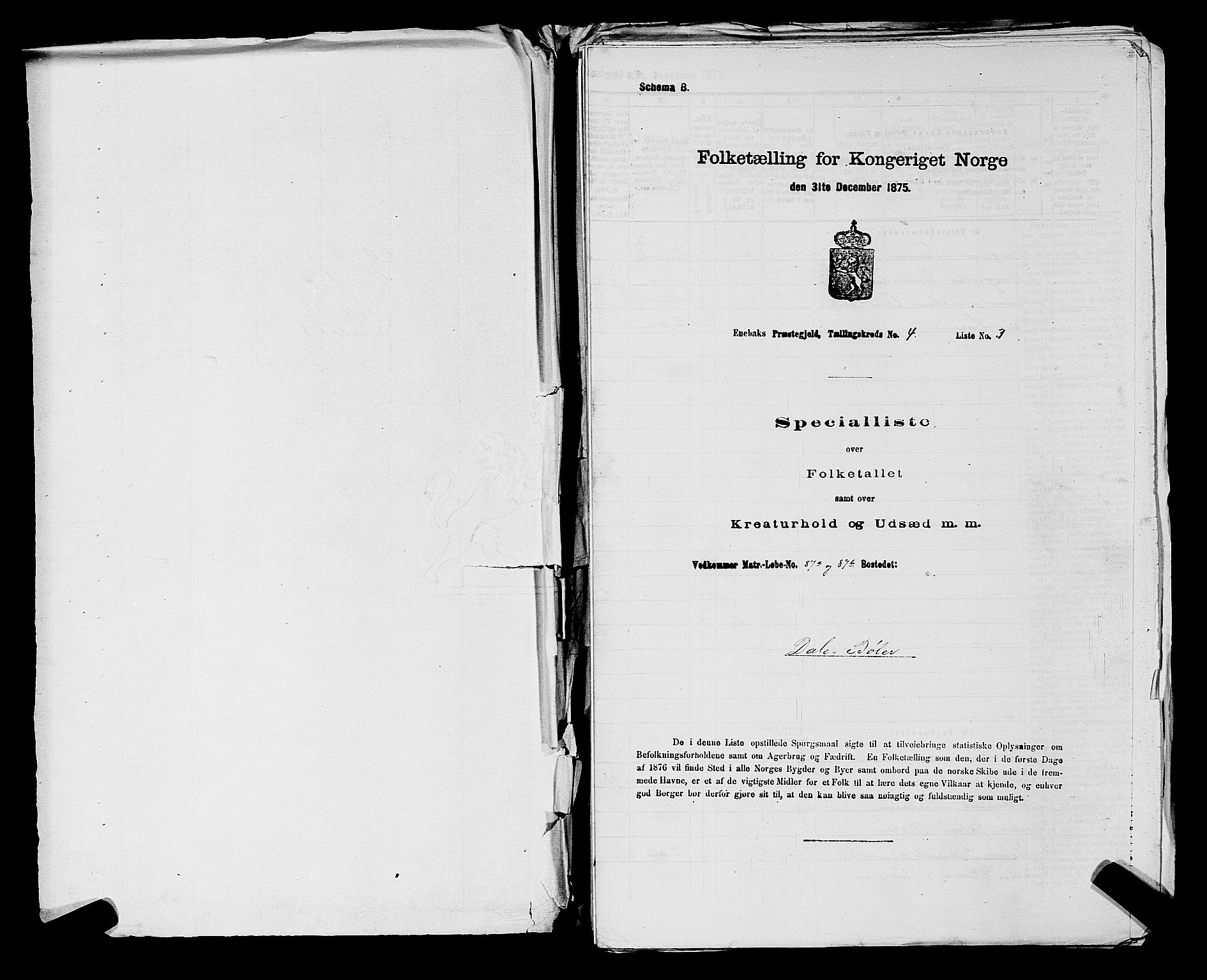 RA, 1875 census for 0229P Enebakk, 1875, p. 539