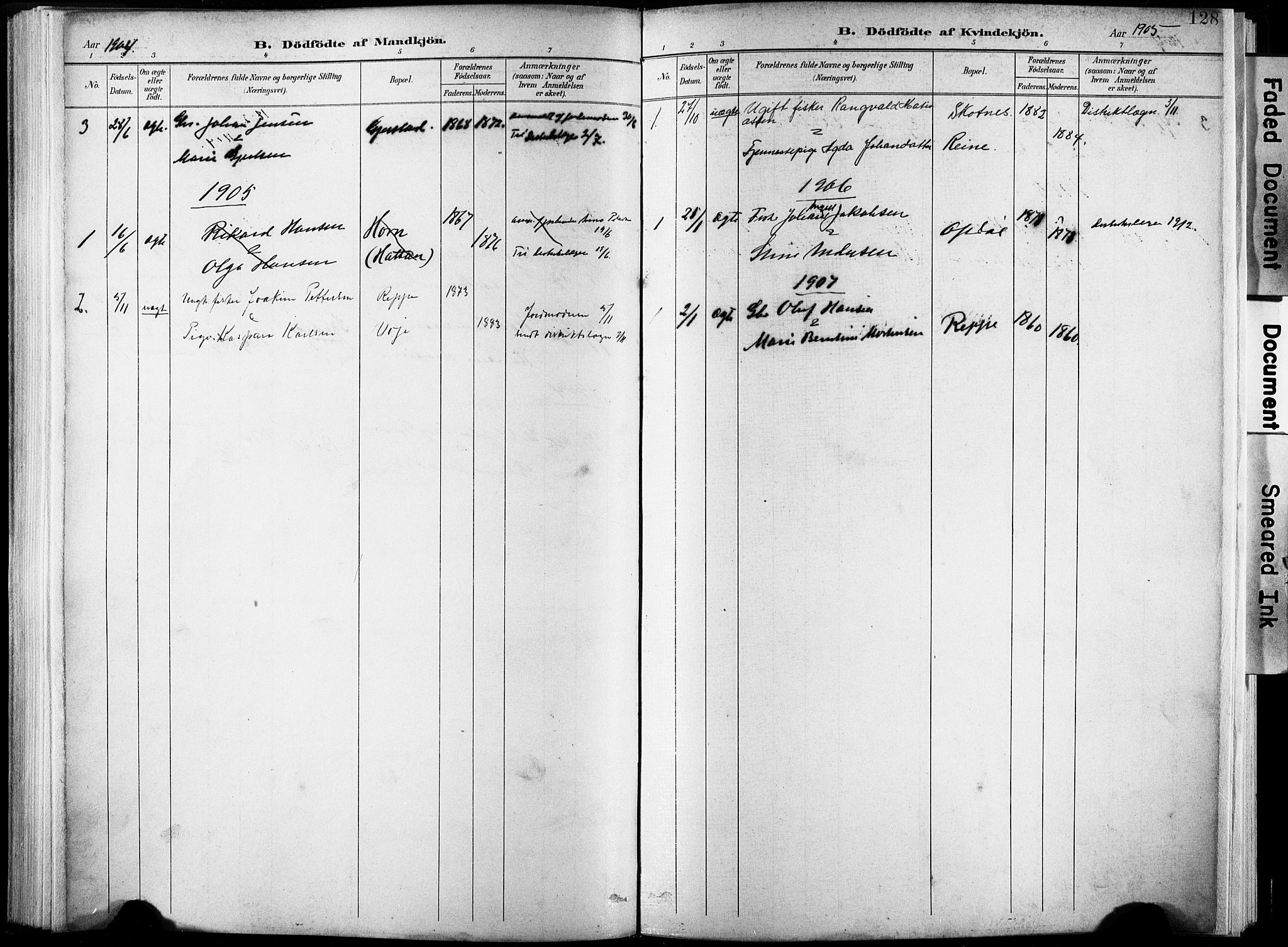 Ministerialprotokoller, klokkerbøker og fødselsregistre - Nordland, AV/SAT-A-1459/881/L1151: Parish register (official) no. 881A04, 1899-1907, p. 128