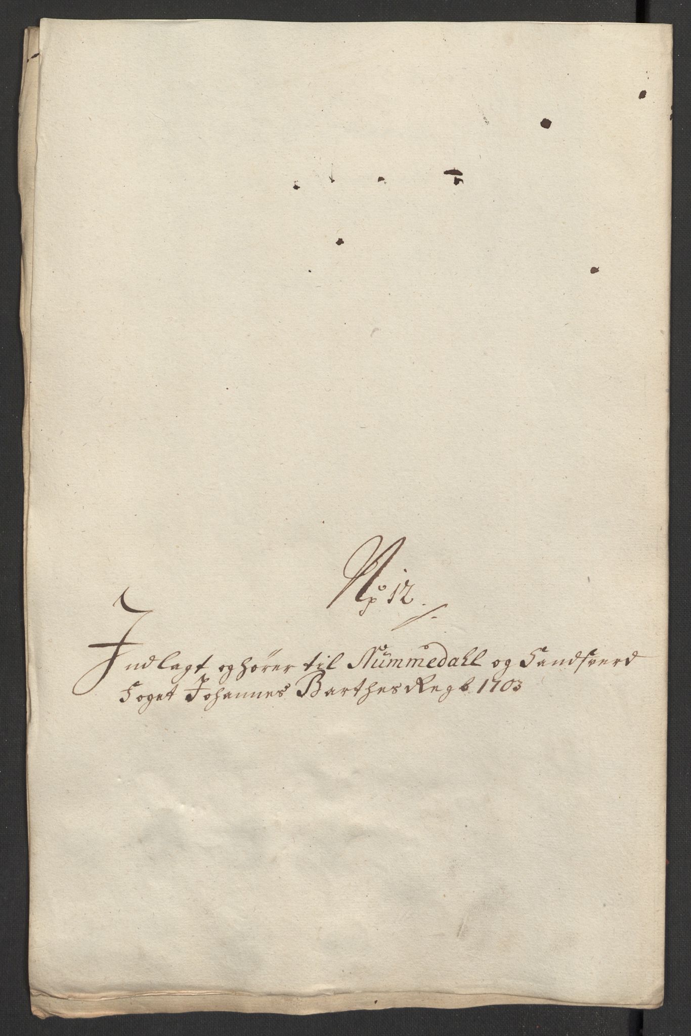 Rentekammeret inntil 1814, Reviderte regnskaper, Fogderegnskap, AV/RA-EA-4092/R24/L1581: Fogderegnskap Numedal og Sandsvær, 1703, p. 217