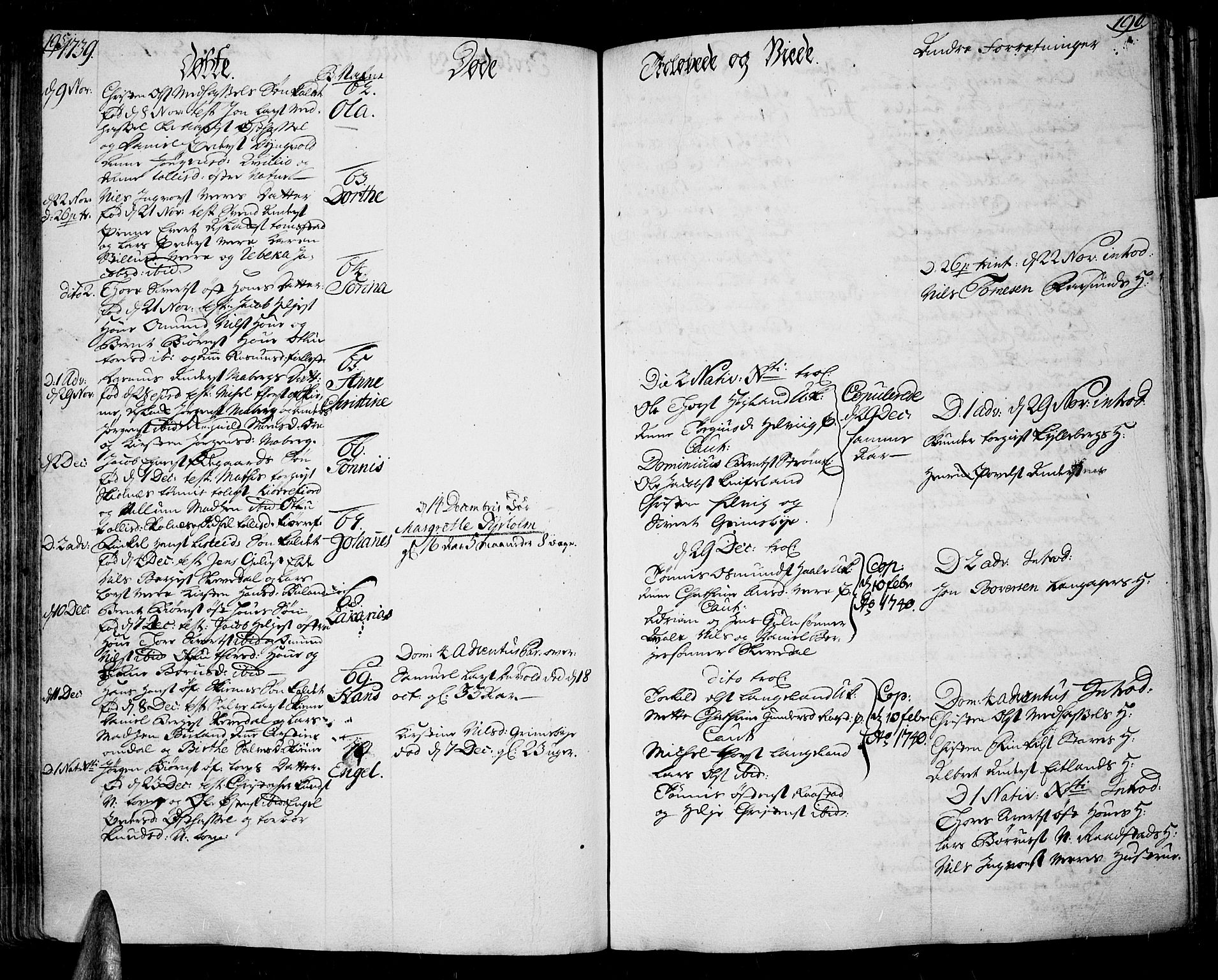 Lista sokneprestkontor, SAK/1111-0027/F/Fa/L0002: Parish register (official) no. A 2 /1, 1726-1742, p. 195-196