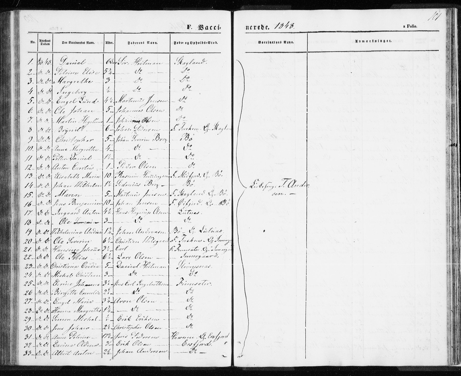 Berg sokneprestkontor, AV/SATØ-S-1318/G/Ga/Gaa/L0001kirke: Parish register (official) no. 1, 1846-1859, p. 101