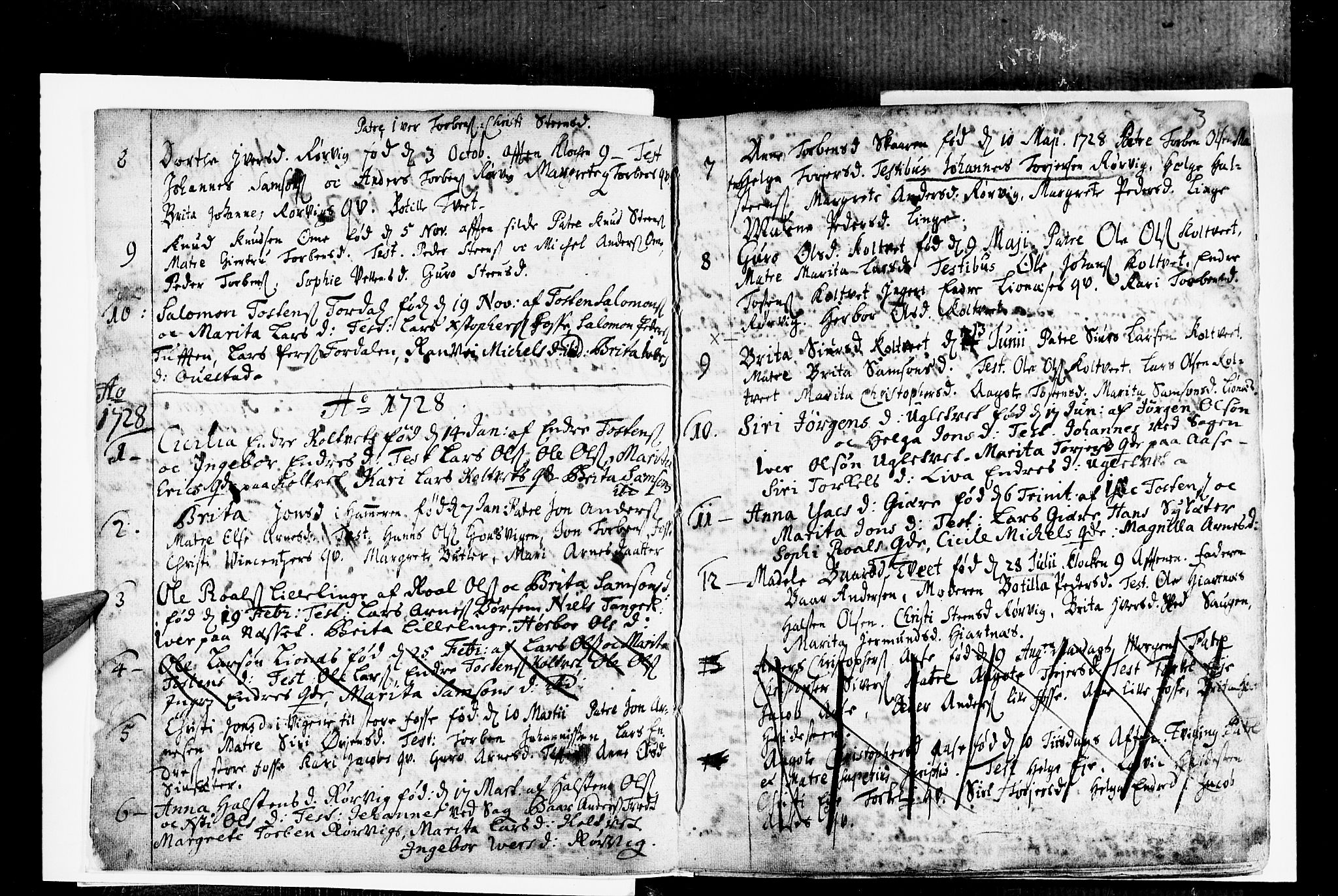 Strandebarm sokneprestembete, AV/SAB-A-78401/H/Haa: Parish register (official) no. A 2 /1, 1727-1750, p. 3