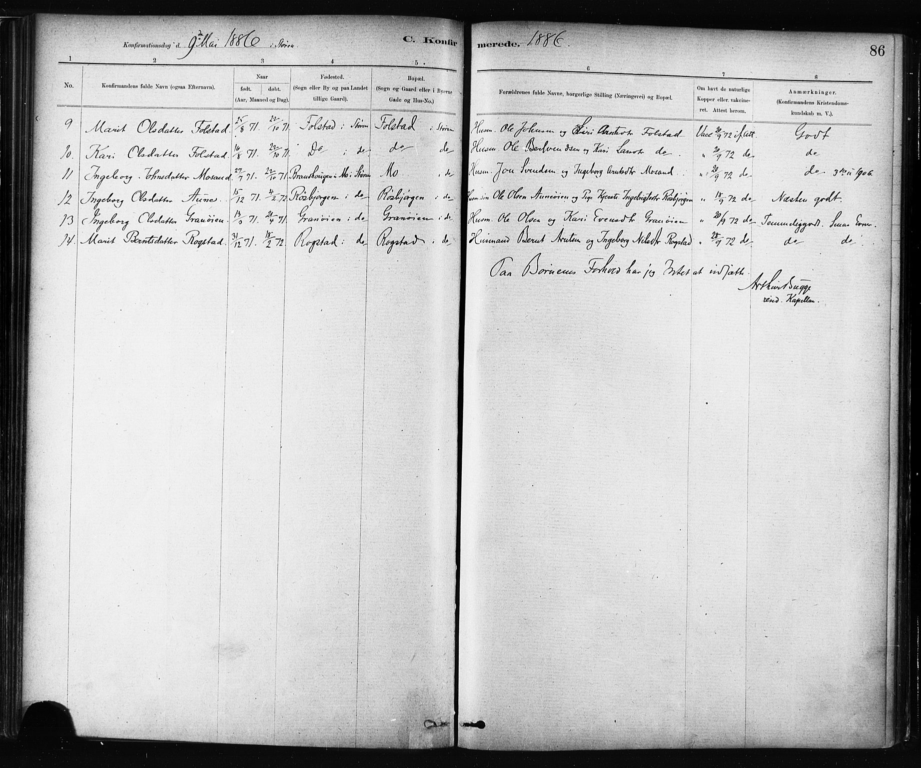 Ministerialprotokoller, klokkerbøker og fødselsregistre - Sør-Trøndelag, AV/SAT-A-1456/687/L1002: Parish register (official) no. 687A08, 1878-1890, p. 86