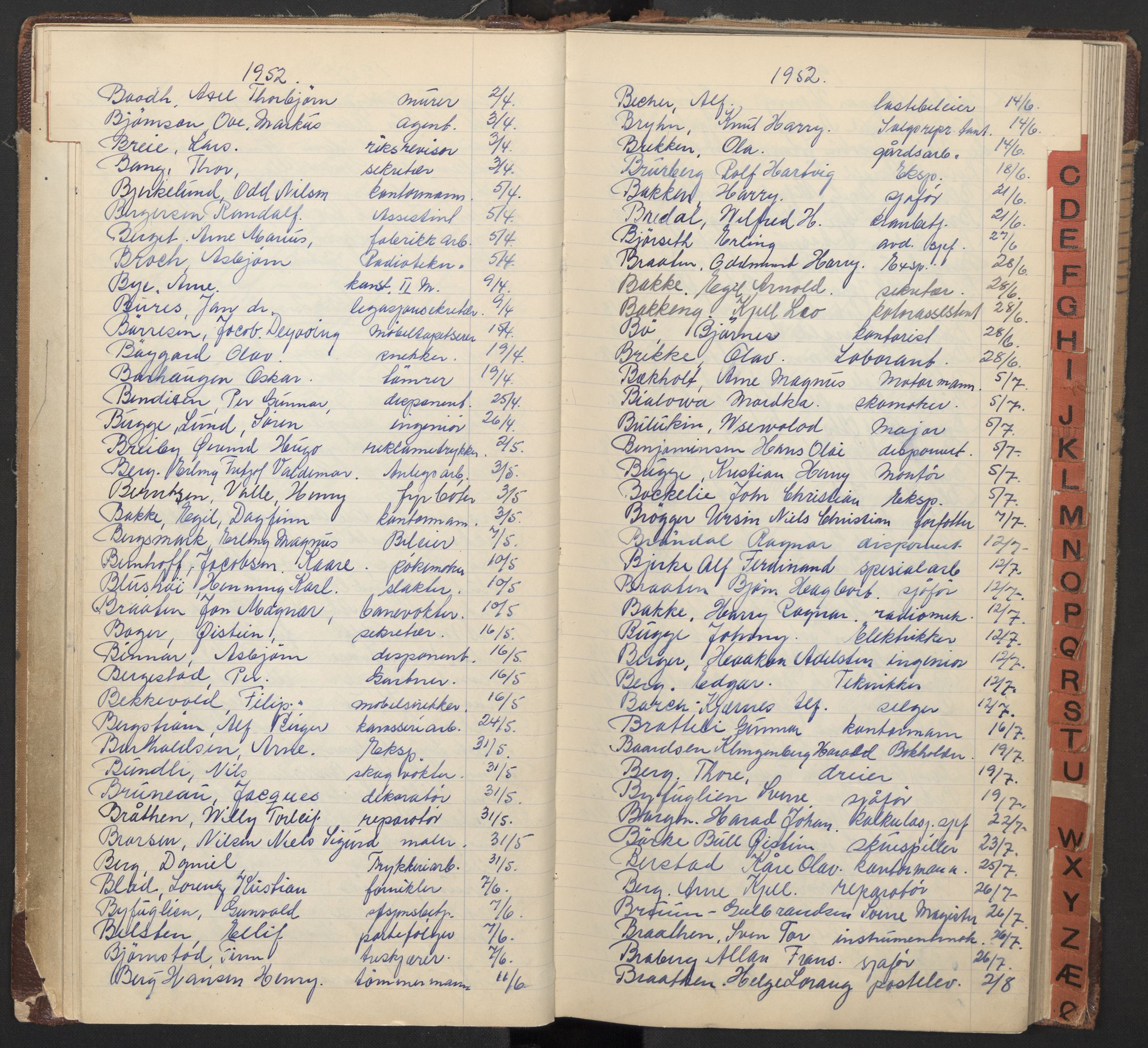 Oslo byfogd avd. I, AV/SAO-A-10220/L/La/L0008: Vigselsregister, 1951-1954, p. 19