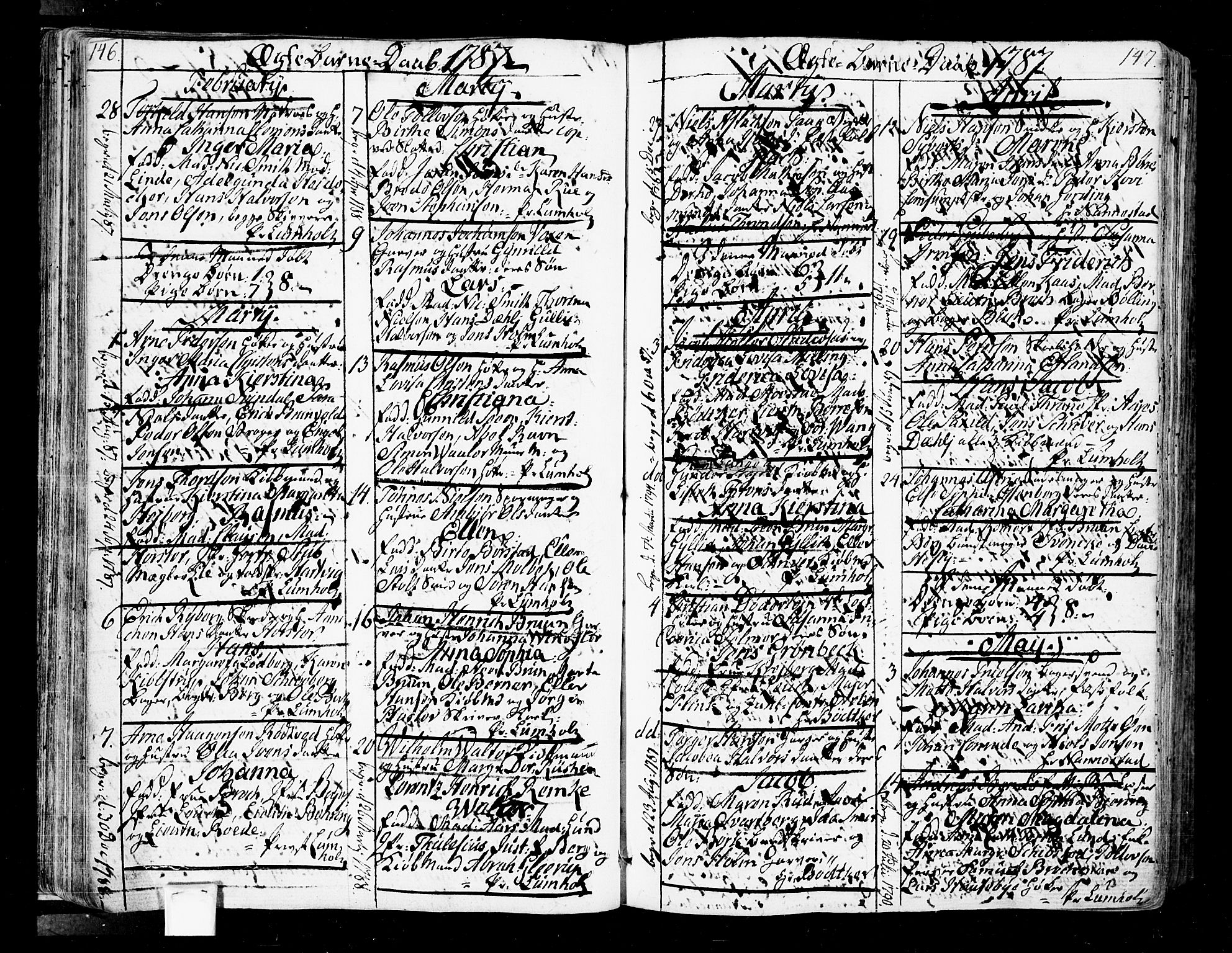Oslo domkirke Kirkebøker, AV/SAO-A-10752/F/Fa/L0005: Parish register (official) no. 5, 1787-1806, p. 146-147