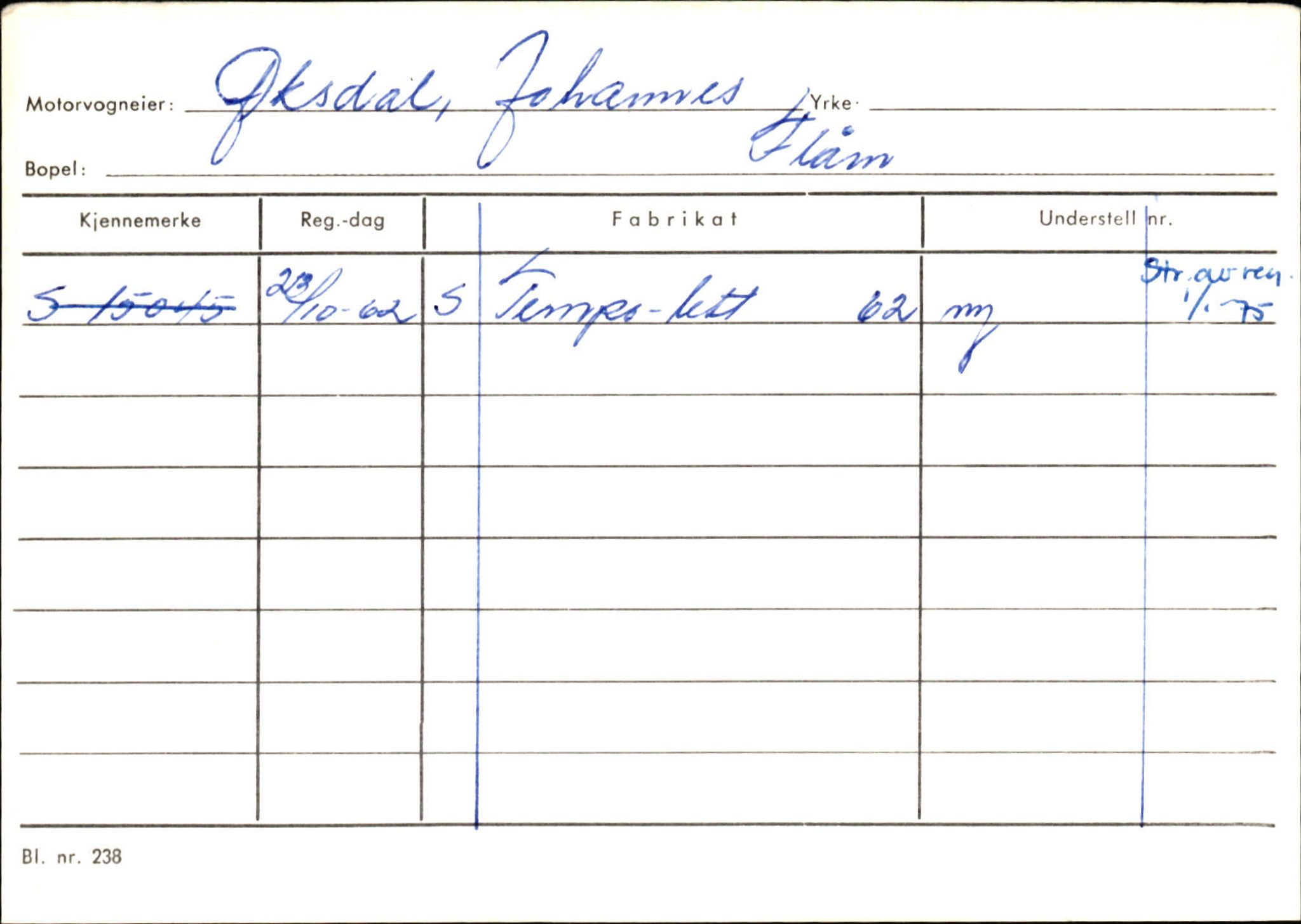 Statens vegvesen, Sogn og Fjordane vegkontor, SAB/A-5301/4/F/L0125: Eigarregister Sogndal V-Å. Aurland A-Å. Fjaler A-N, 1945-1975, p. 1315