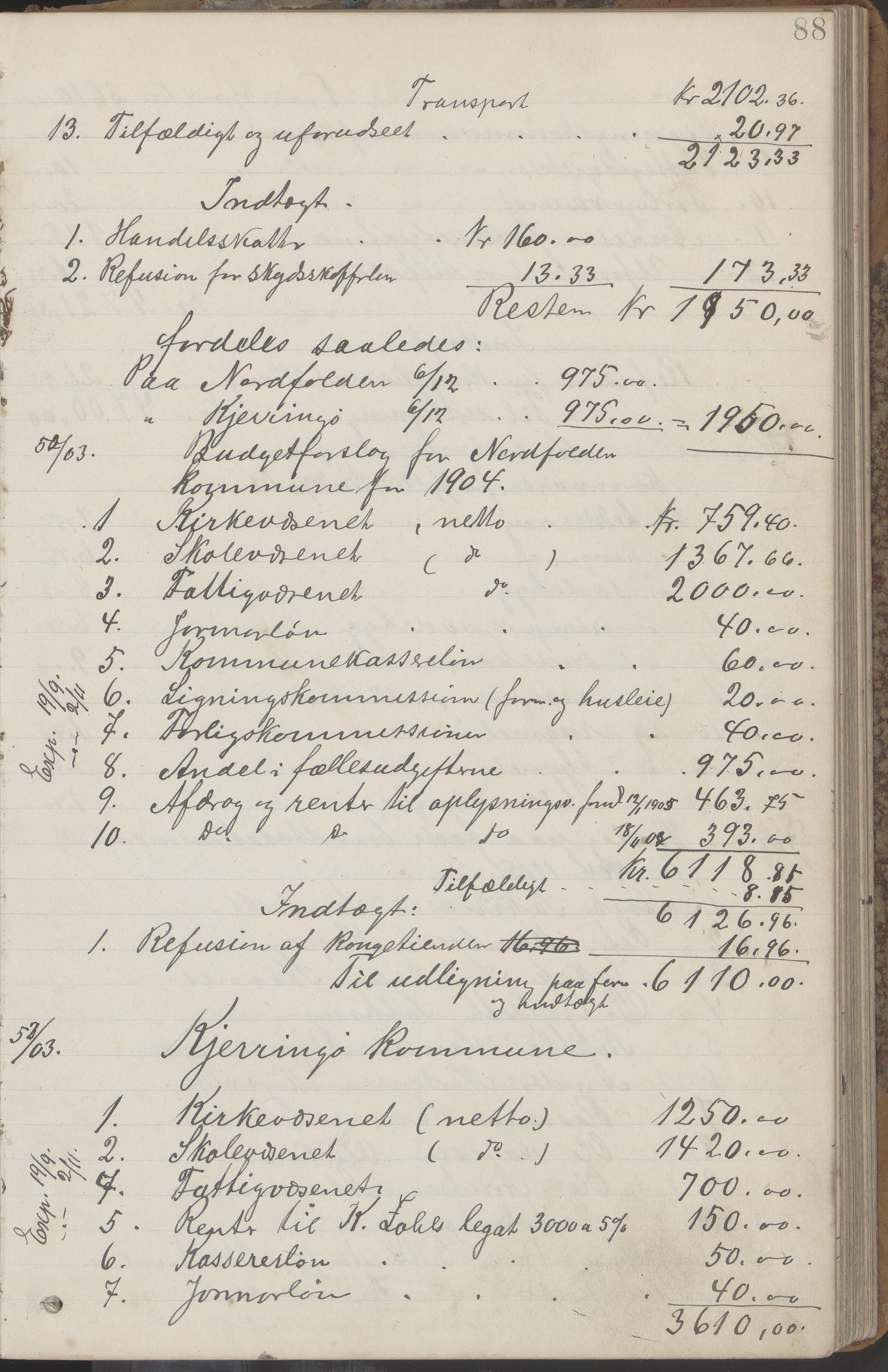 Kjerringøy kommune. Formannskapet, AIN/K-18441.150/A/Aa/L0002: Forhandlingsprotokoll Norfolden- Kjerringø formanskap, 1900-1911