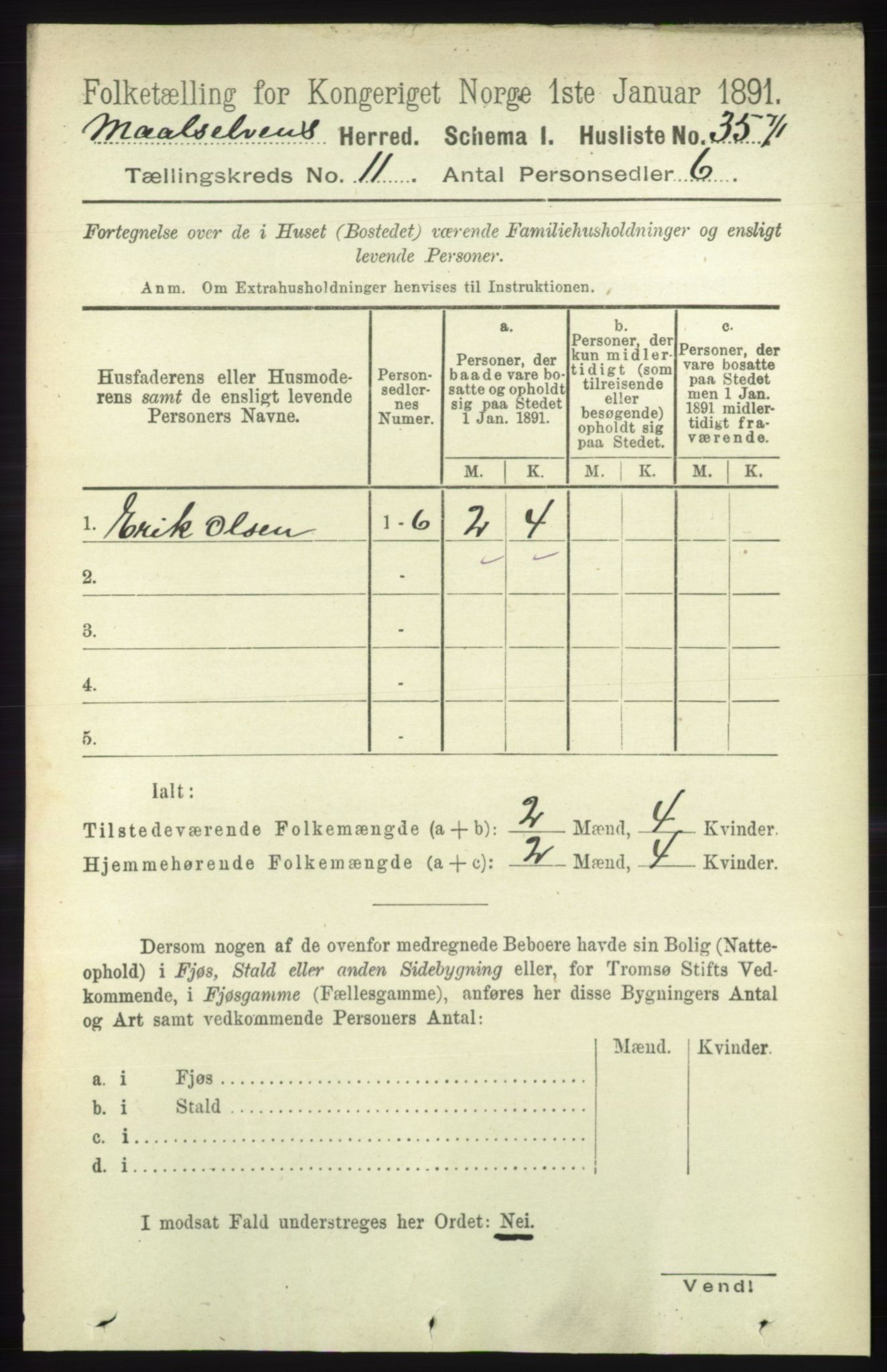 RA, 1891 census for 1924 Målselv, 1891, p. 3226
