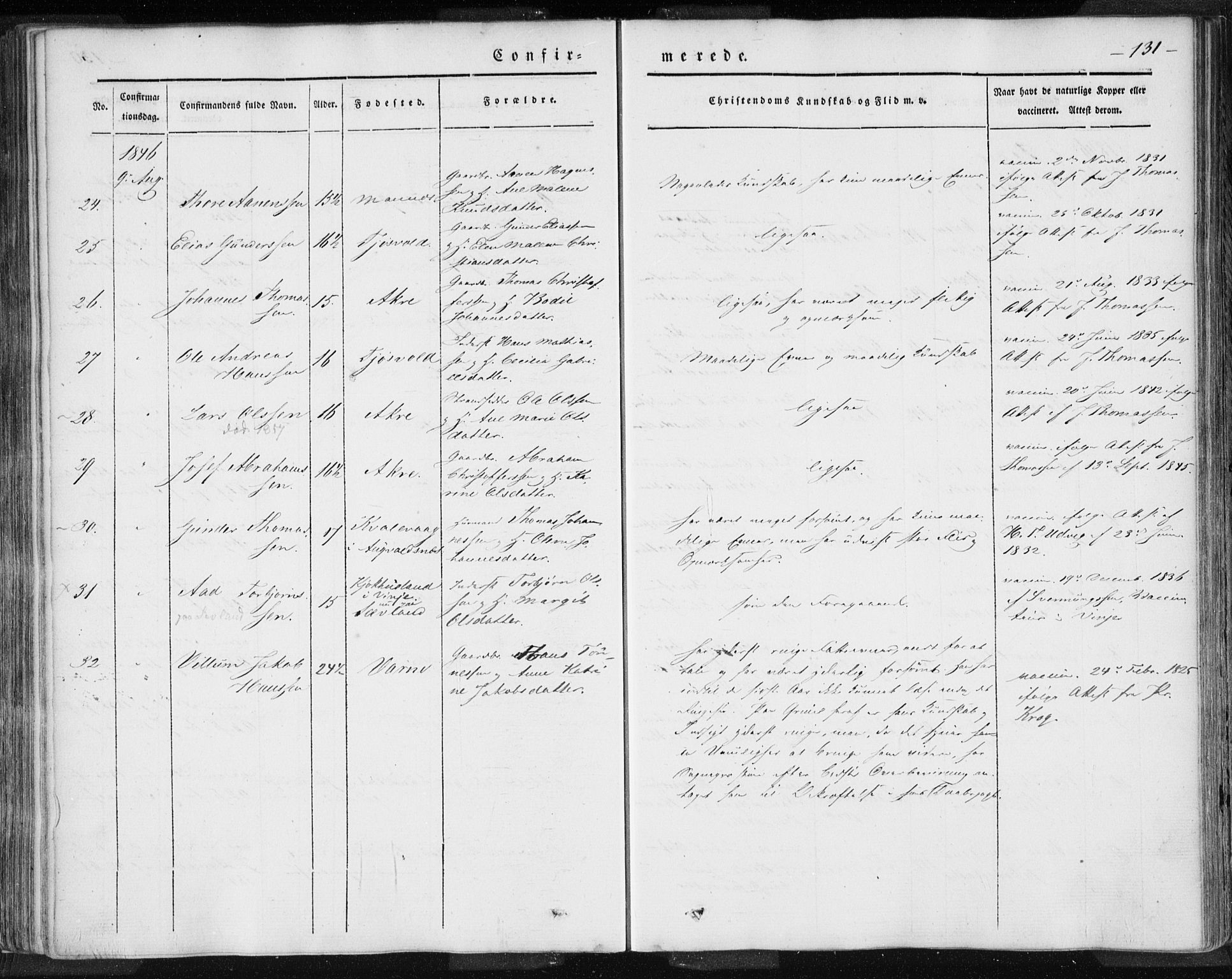 Skudenes sokneprestkontor, SAST/A -101849/H/Ha/Haa/L0002: Parish register (official) no. A 2.1, 1841-1846, p. 131