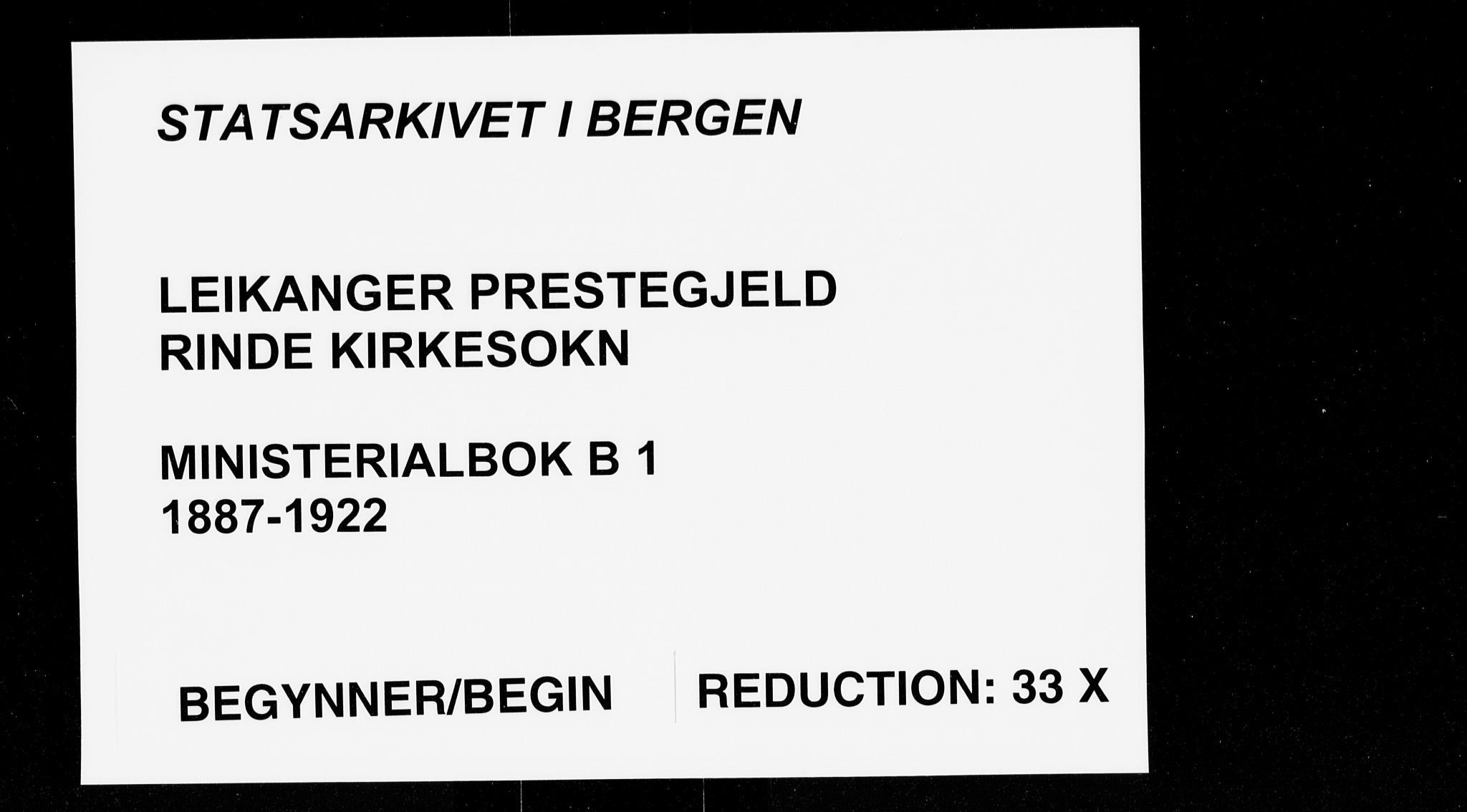 Leikanger sokneprestembete, SAB/A-81001: Parish register (official) no. D 1, 1887-1922