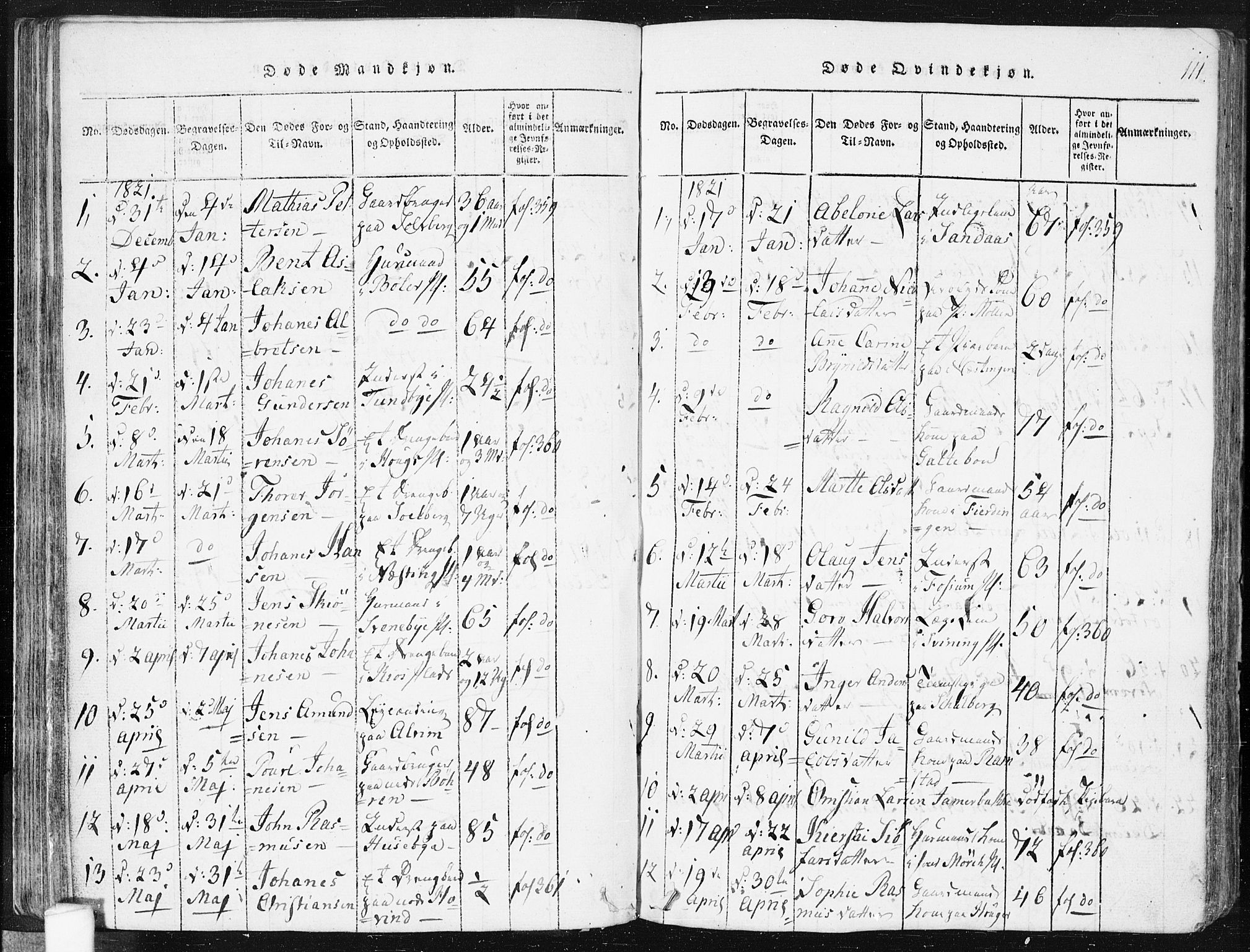 Spydeberg prestekontor Kirkebøker, AV/SAO-A-10924/F/Fa/L0004: Parish register (official) no. I 4, 1814-1841, p. 111