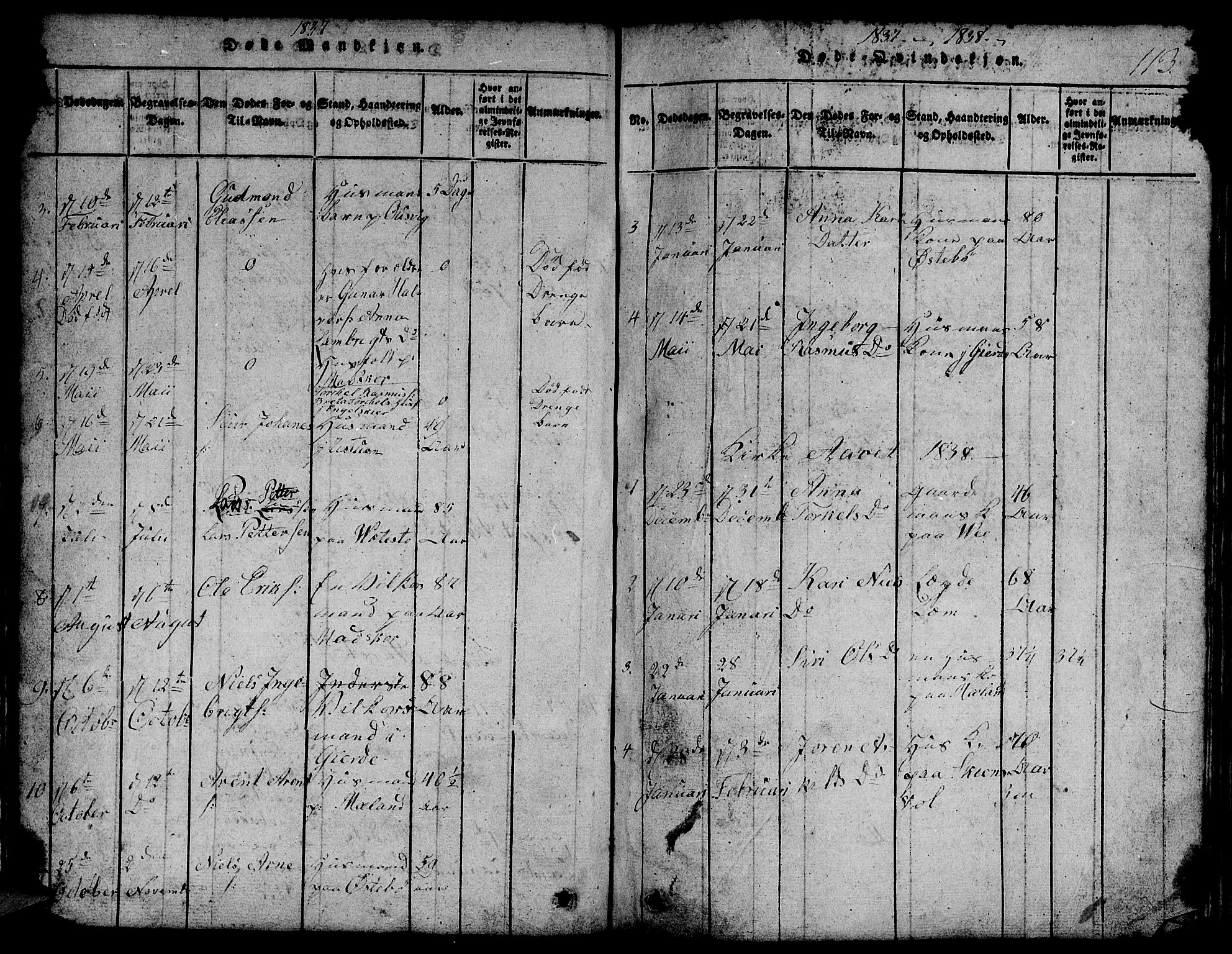 Etne sokneprestembete, SAB/A-75001/H/Hab: Parish register (copy) no. B 1, 1815-1850, p. 113