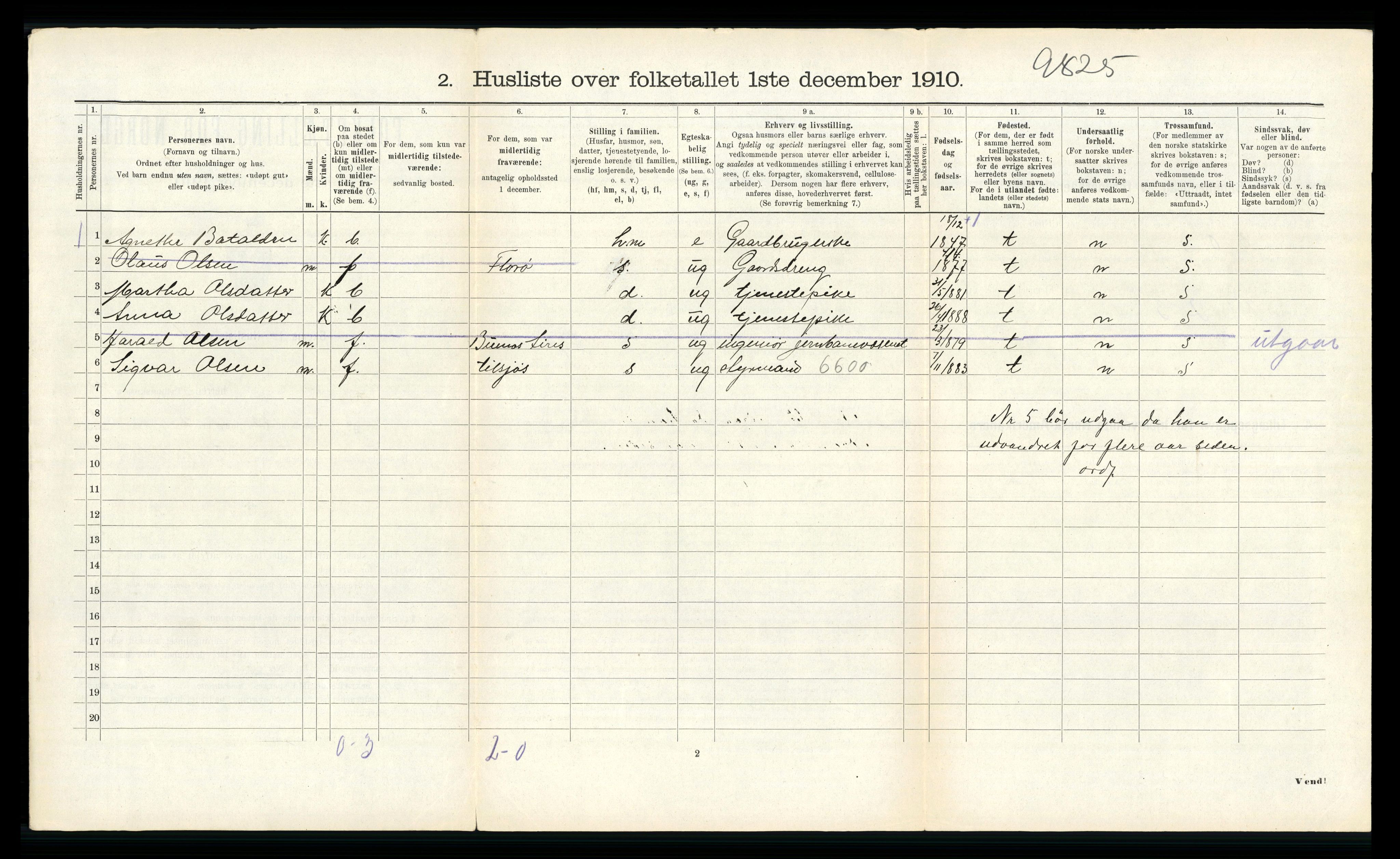 RA, 1910 census for Kinn, 1910, p. 517