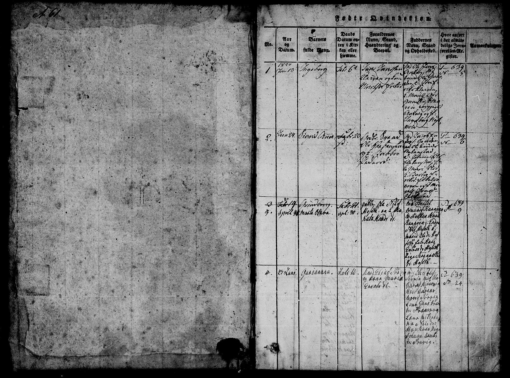 Ministerialprotokoller, klokkerbøker og fødselsregistre - Møre og Romsdal, SAT/A-1454/569/L0818: Parish register (official) no. 569A04, 1820-1828, p. 0-1