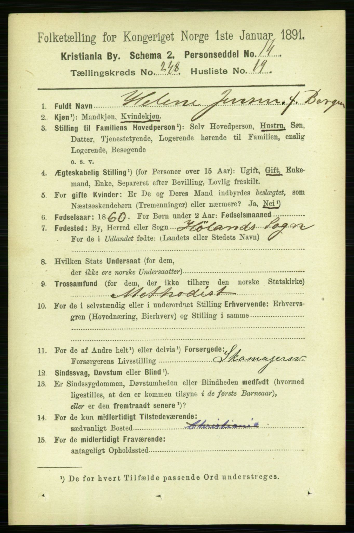 RA, 1891 census for 0301 Kristiania, 1891, p. 151986