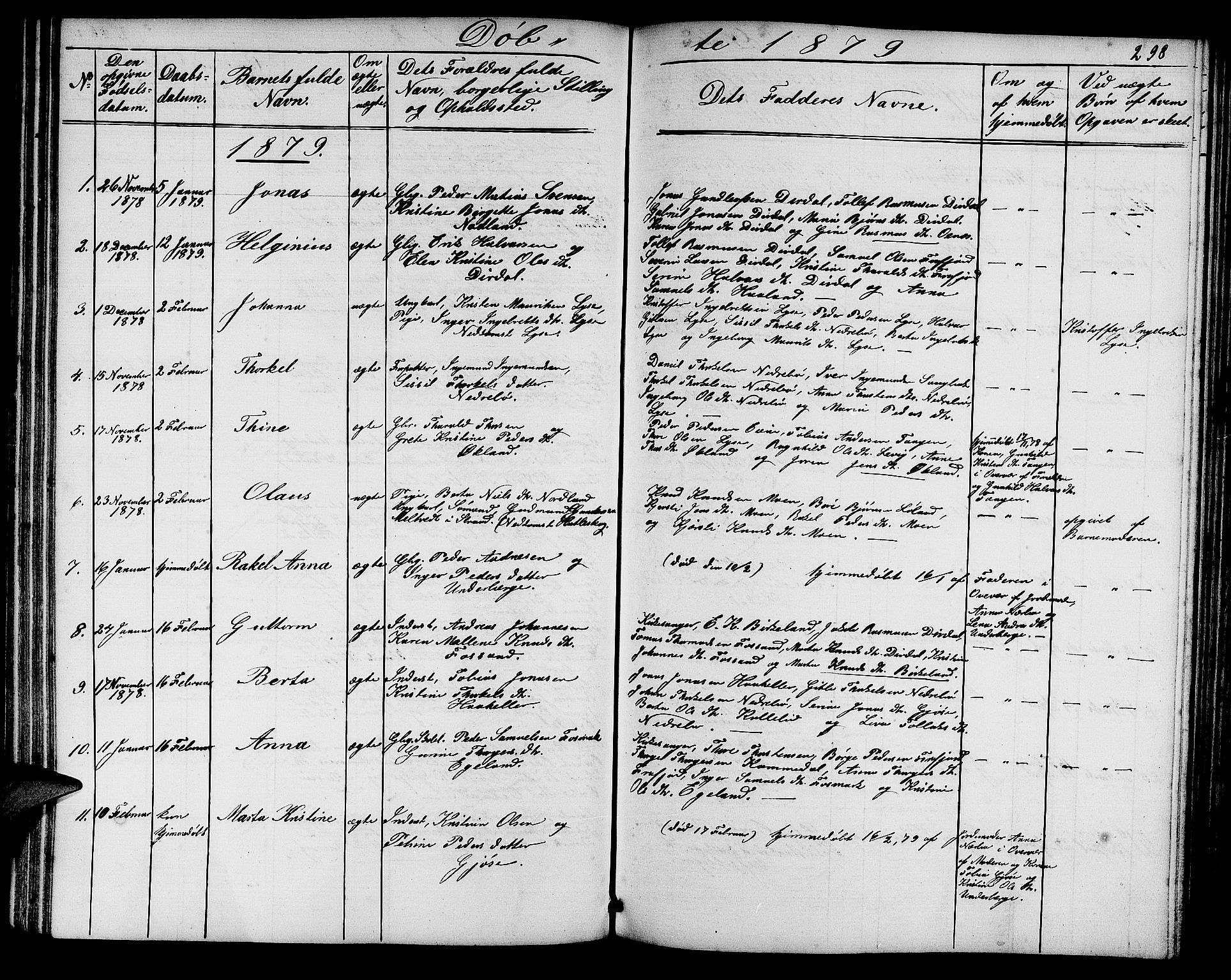 Høgsfjord sokneprestkontor, SAST/A-101624/H/Ha/Hab/L0002: Parish register (copy) no. B 2, 1855-1882, p. 298