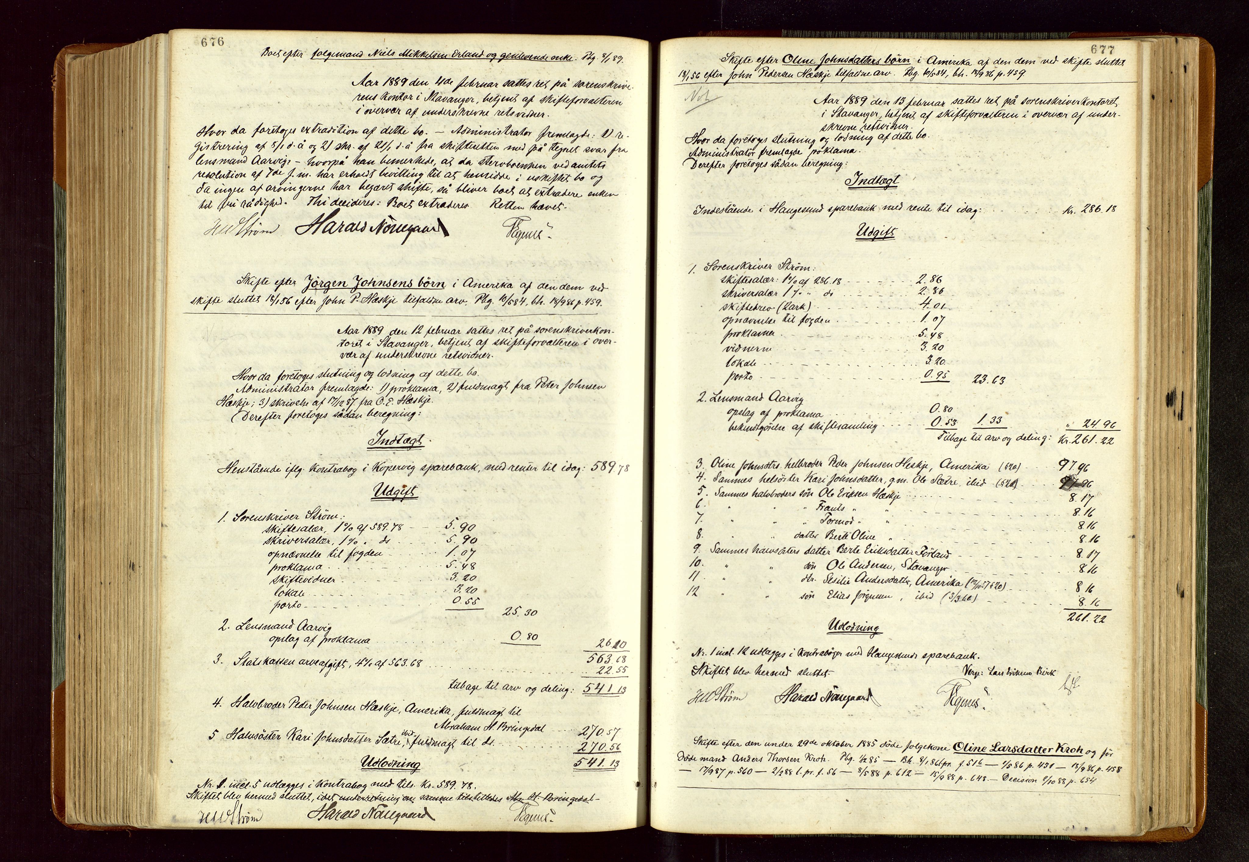 Karmsund sorenskriveri, AV/SAST-A-100311/01/IV/IVDBA/L0005: SKIFTEPROTOKOLL SKJOLD,TORVESTAD, TYSVÆR, 1877-1895, p. 676-677