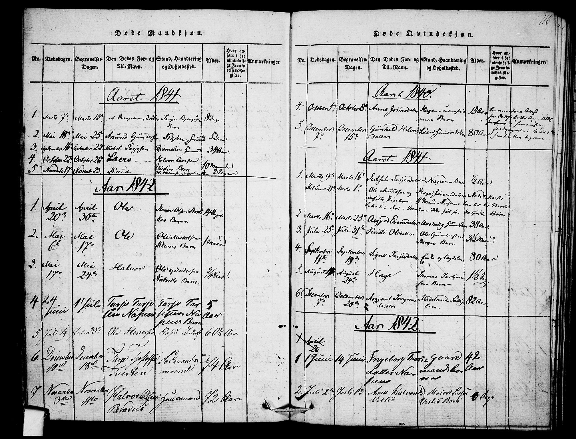 Mo kirkebøker, SAKO/A-286/F/Fb/L0001: Parish register (official) no. II 1, 1814-1844, p. 116