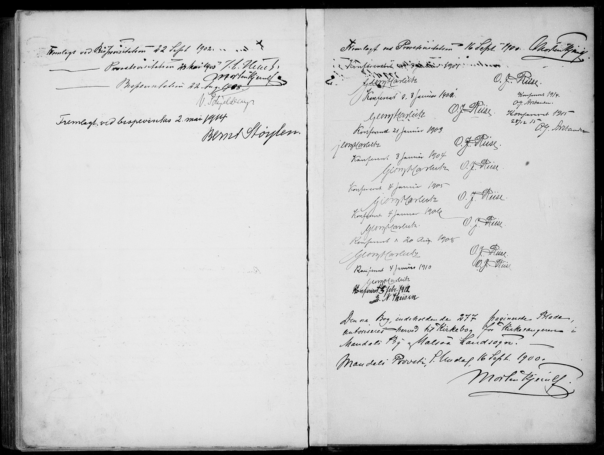 Mandal sokneprestkontor, SAK/1111-0030/F/Fb/Fba/L0012: Parish register (copy) no. B 6, 1899-1918
