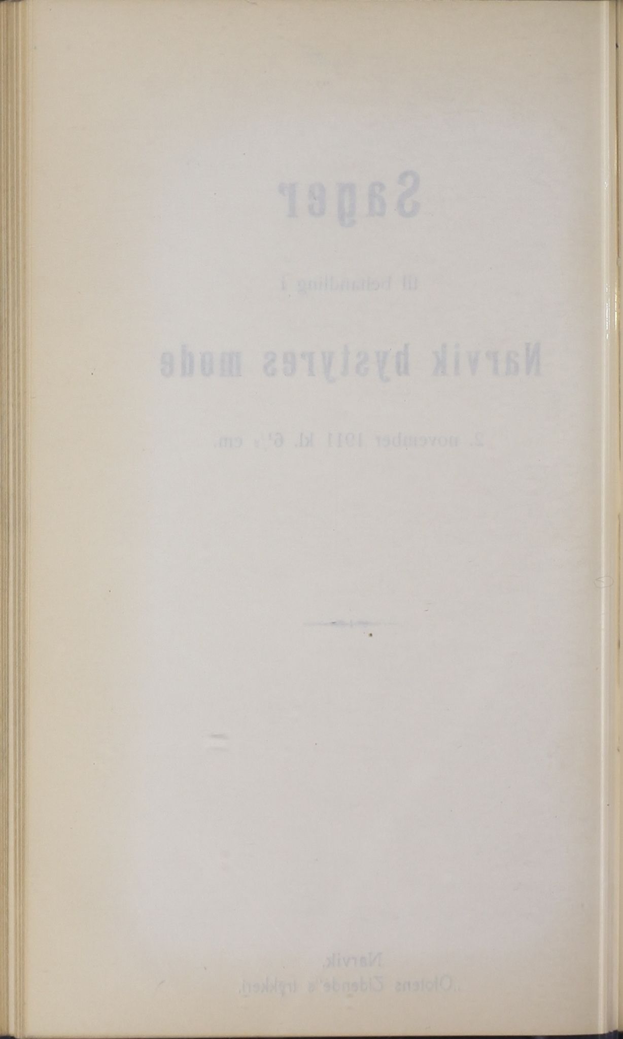 Narvik kommune. Formannskap , AIN/K-18050.150/A/Ab/L0001: Møtebok, 1911