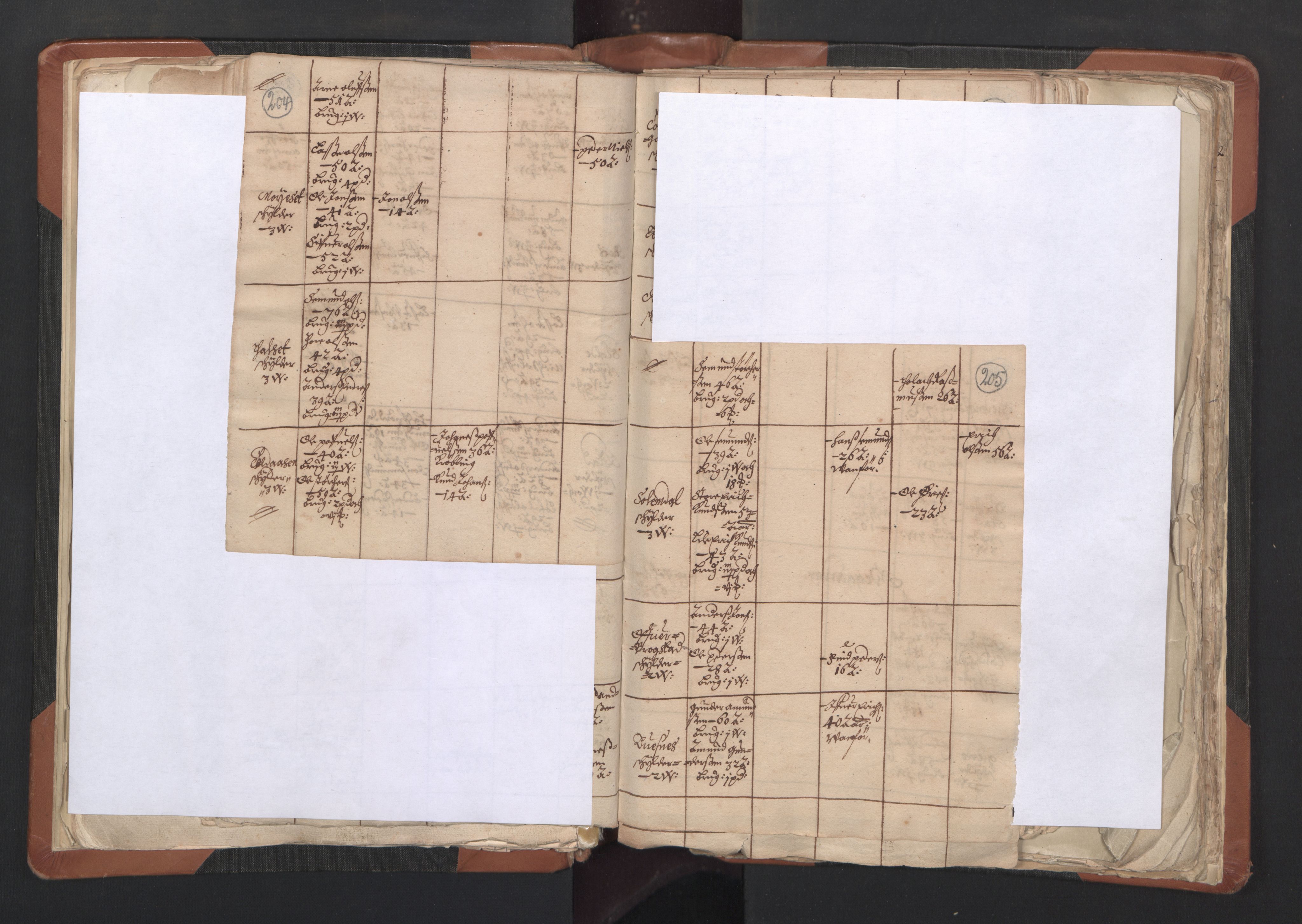 RA, Vicar's Census 1664-1666, no. 27: Romsdal deanery, 1664-1666, p. 204-205