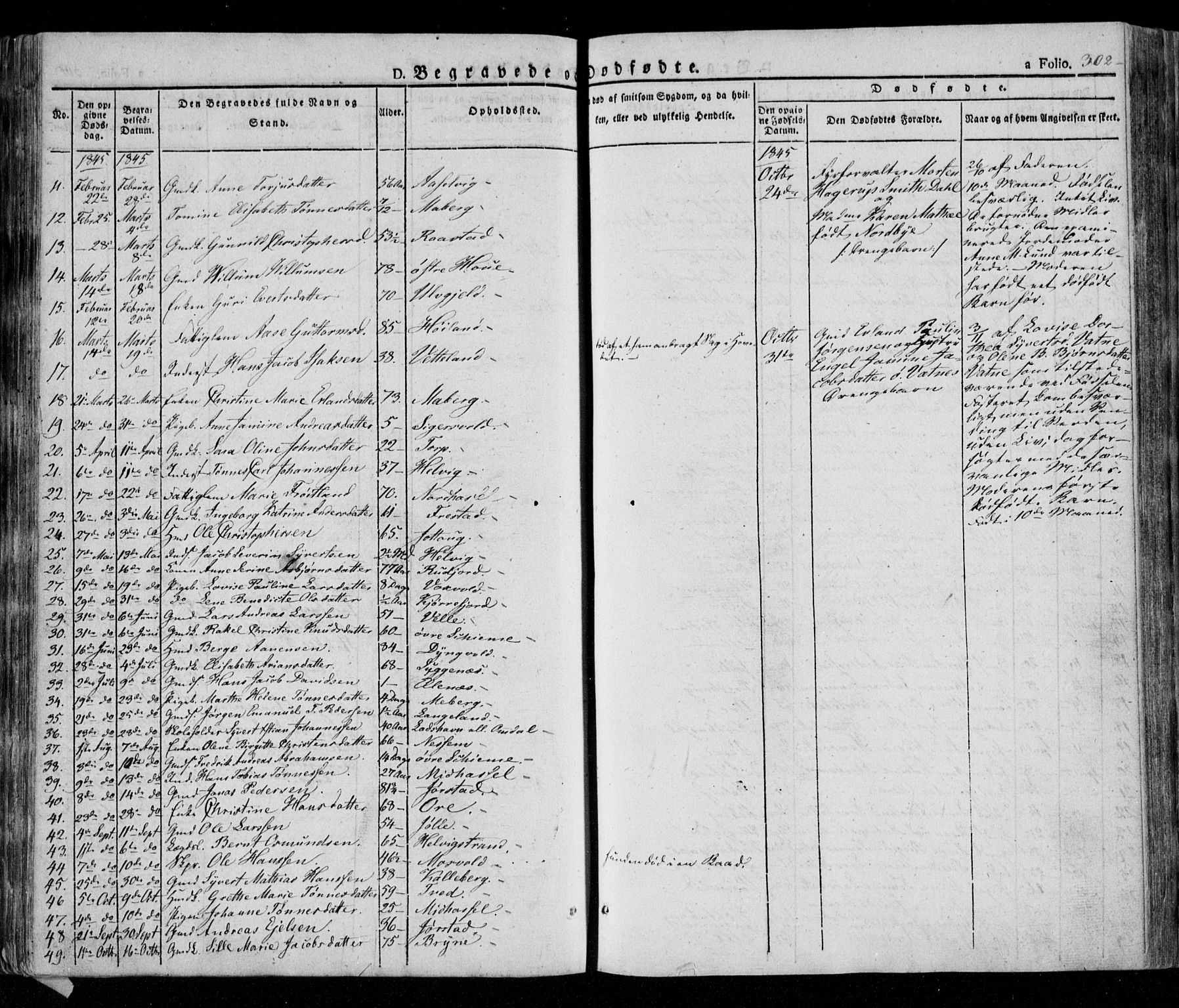 Lista sokneprestkontor, AV/SAK-1111-0027/F/Fa/L0009: Parish register (official) no. A 9, 1835-1846, p. 302